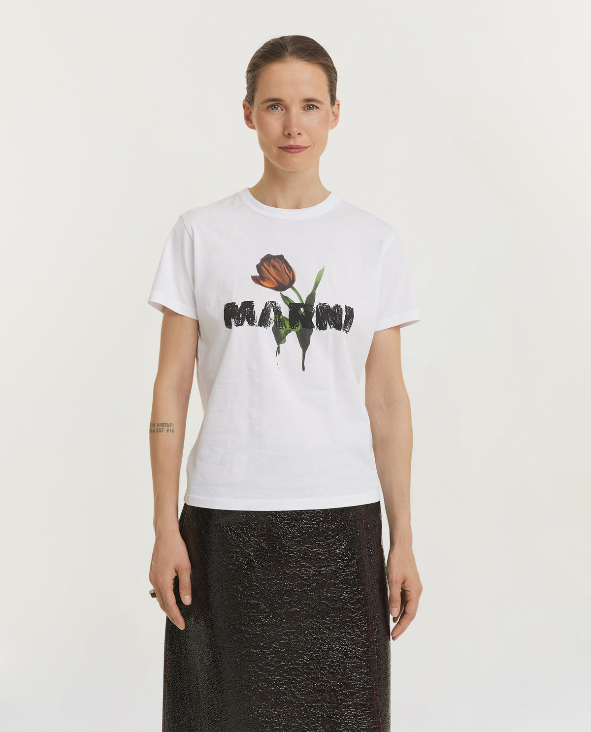 Jersey Katoenen T-Shirt - Wit