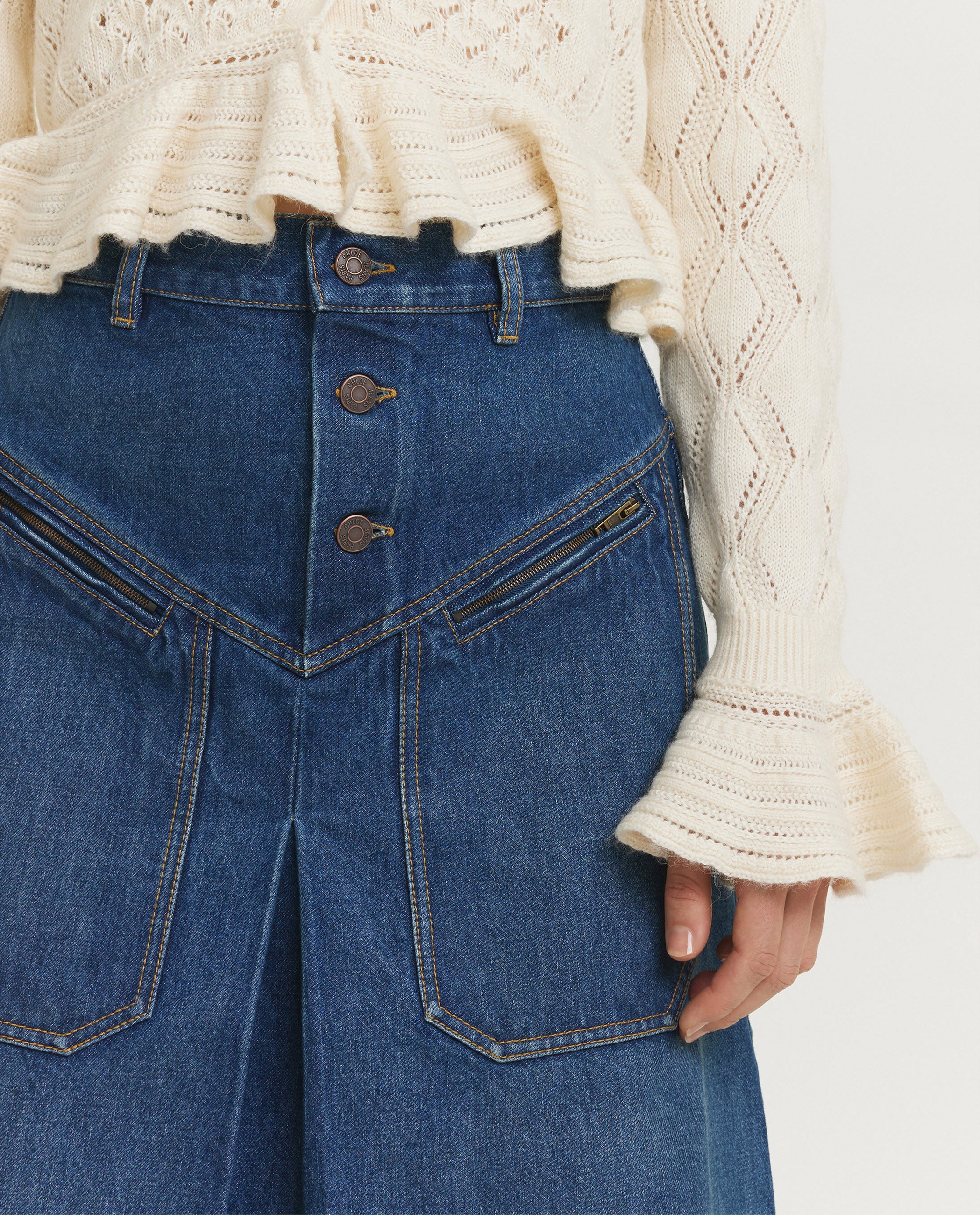 Denim Knee Skirt