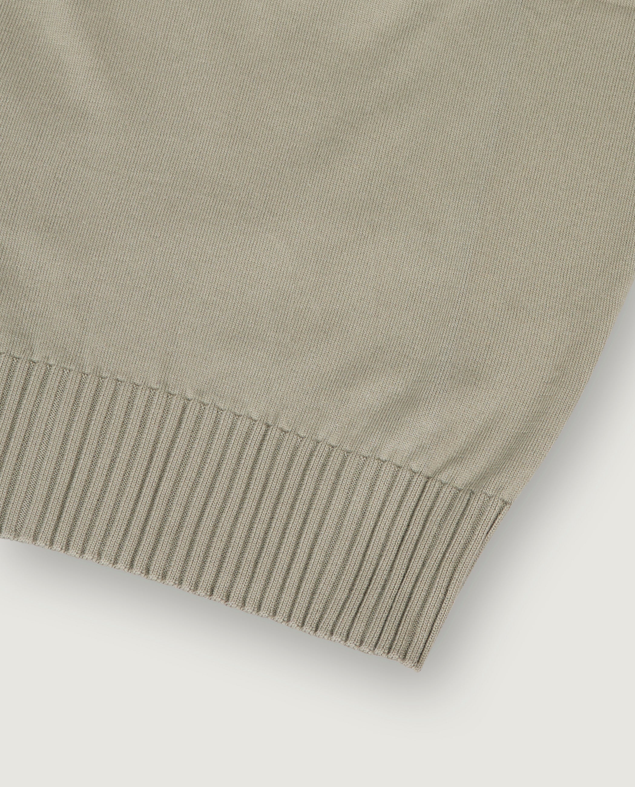 Katoenen Half Zip Trui - Groen