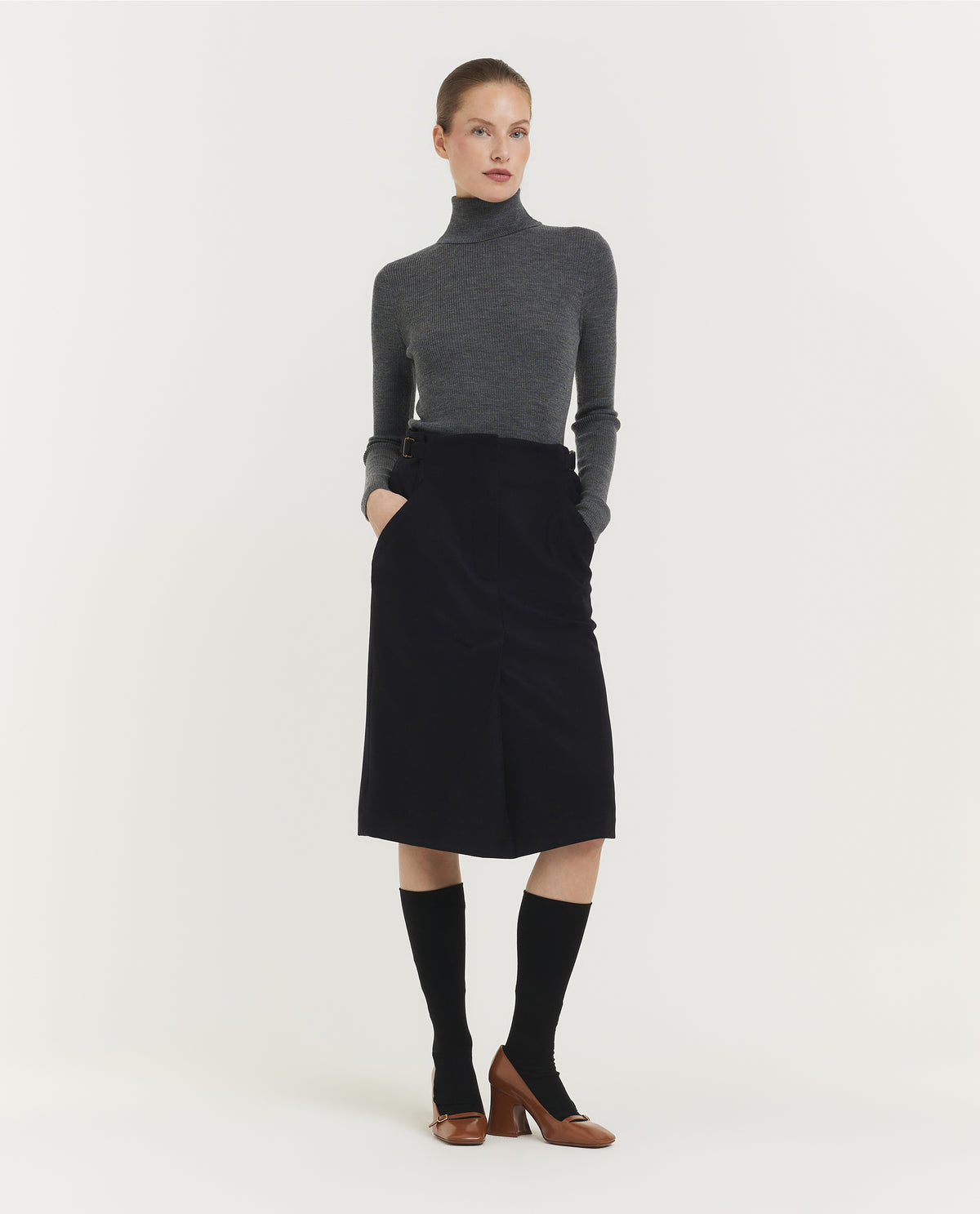 Wollen Kokerrok - Donkerblauw