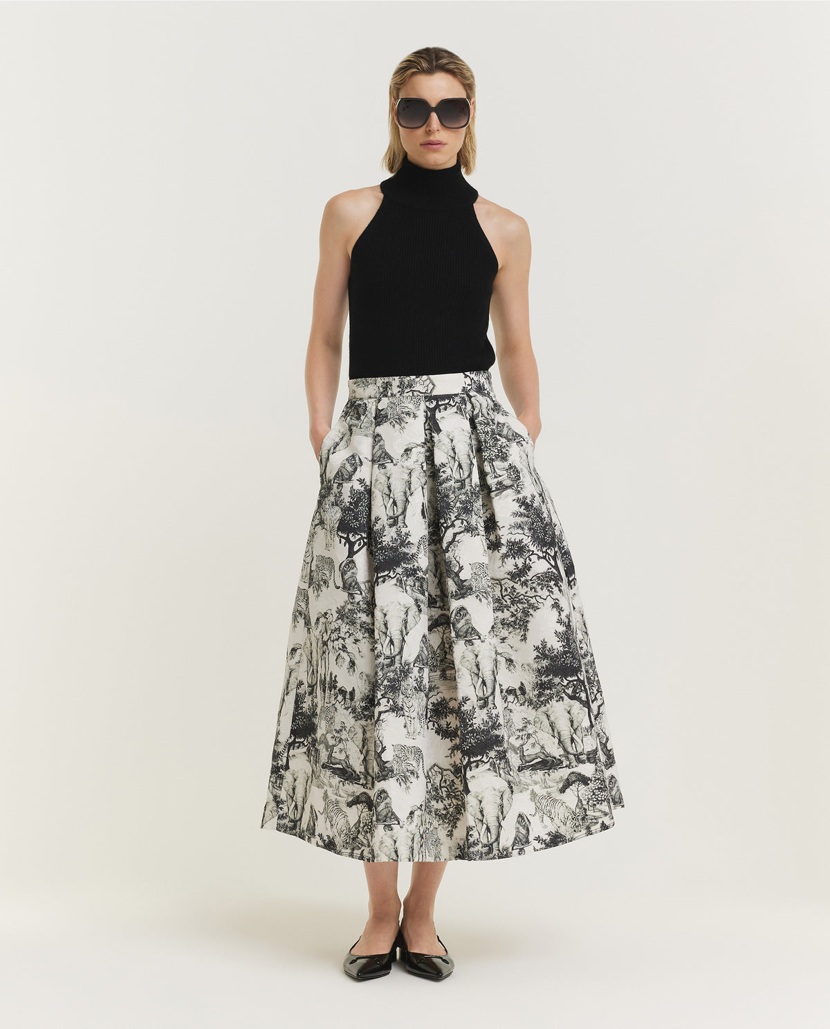 Volumineuze Midi Rok - Ecru