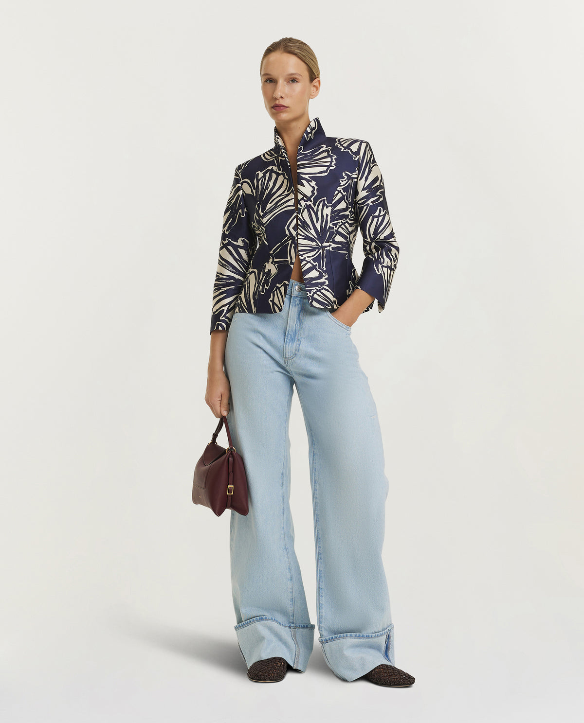 Korte Kraag Blazer - Donkerblauw