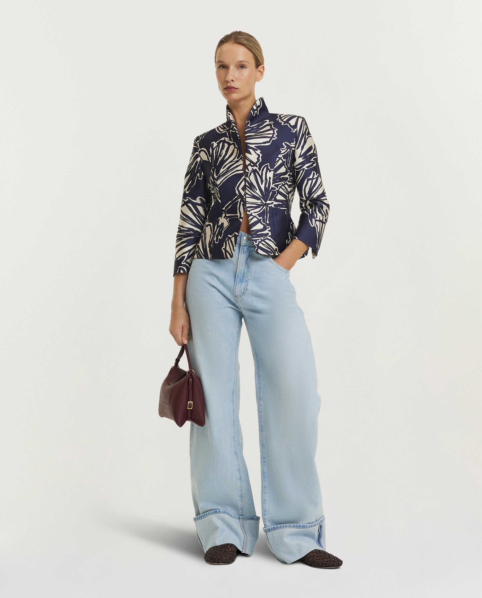 Korte Kraag Blazer - Donkerblauw