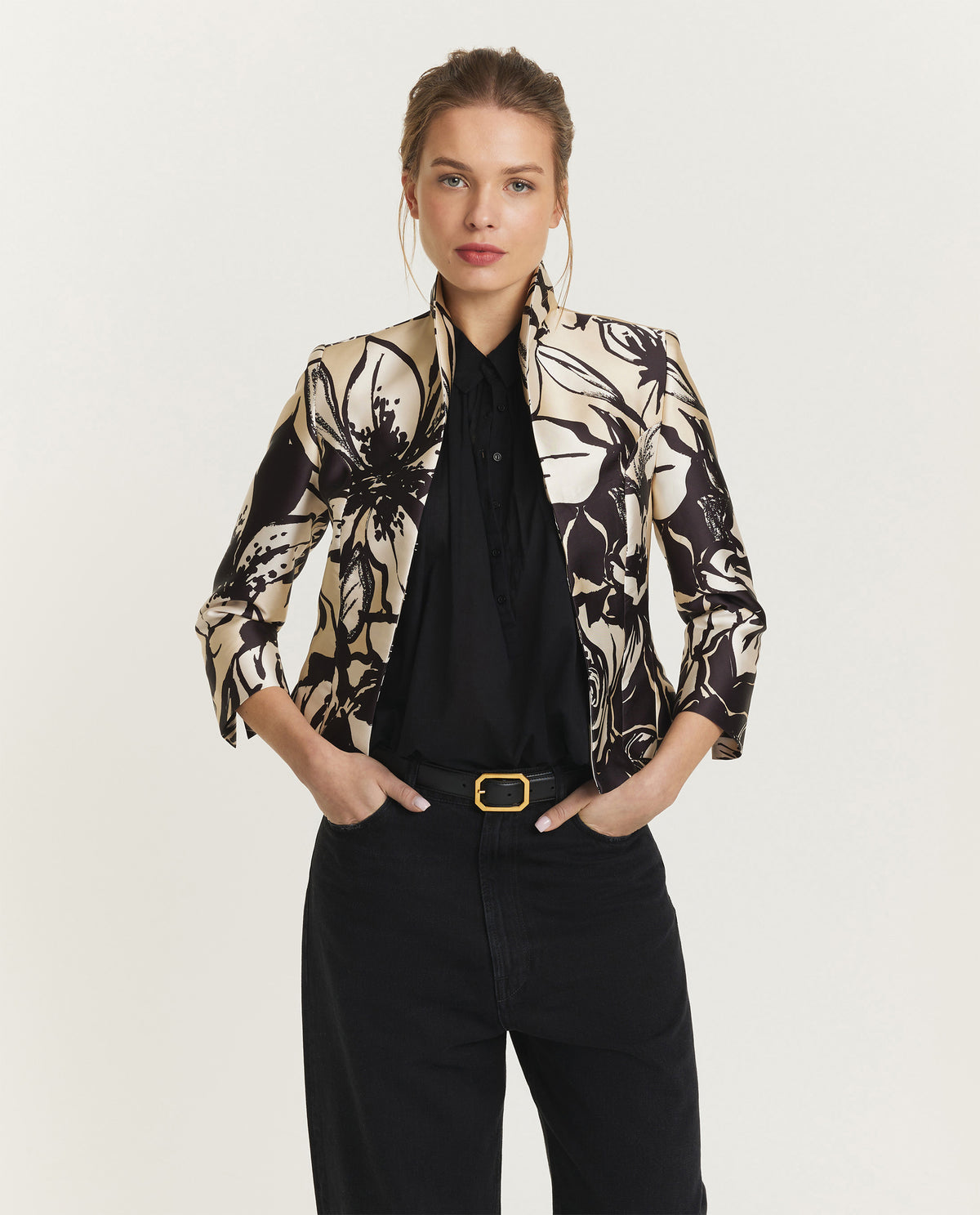 Korte Kraag Blazer - Ecru