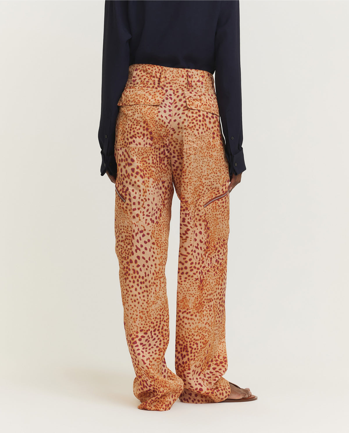 Vloeiende Bandplooi Broek - Oranje