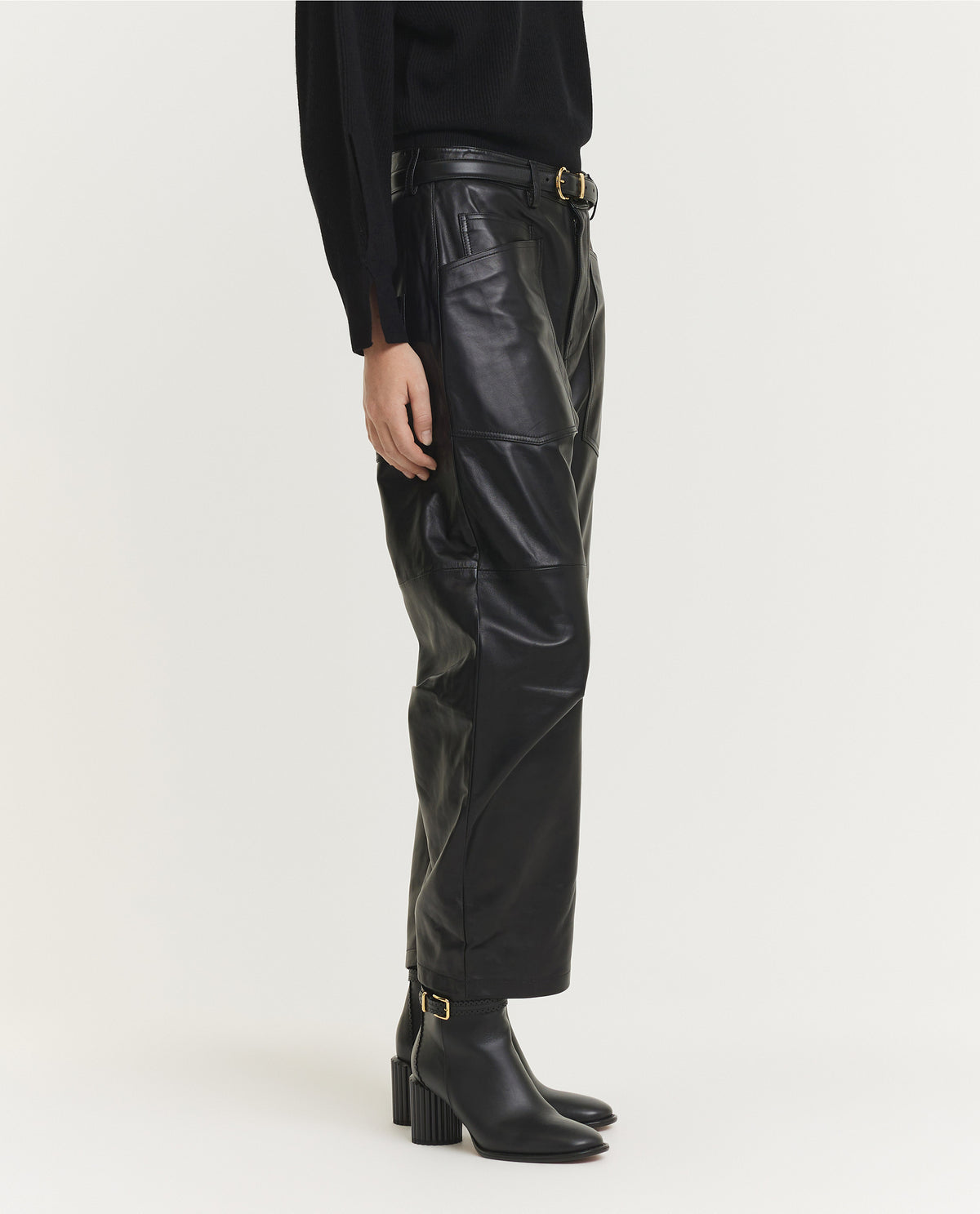 Shon Leren broek - Zwart