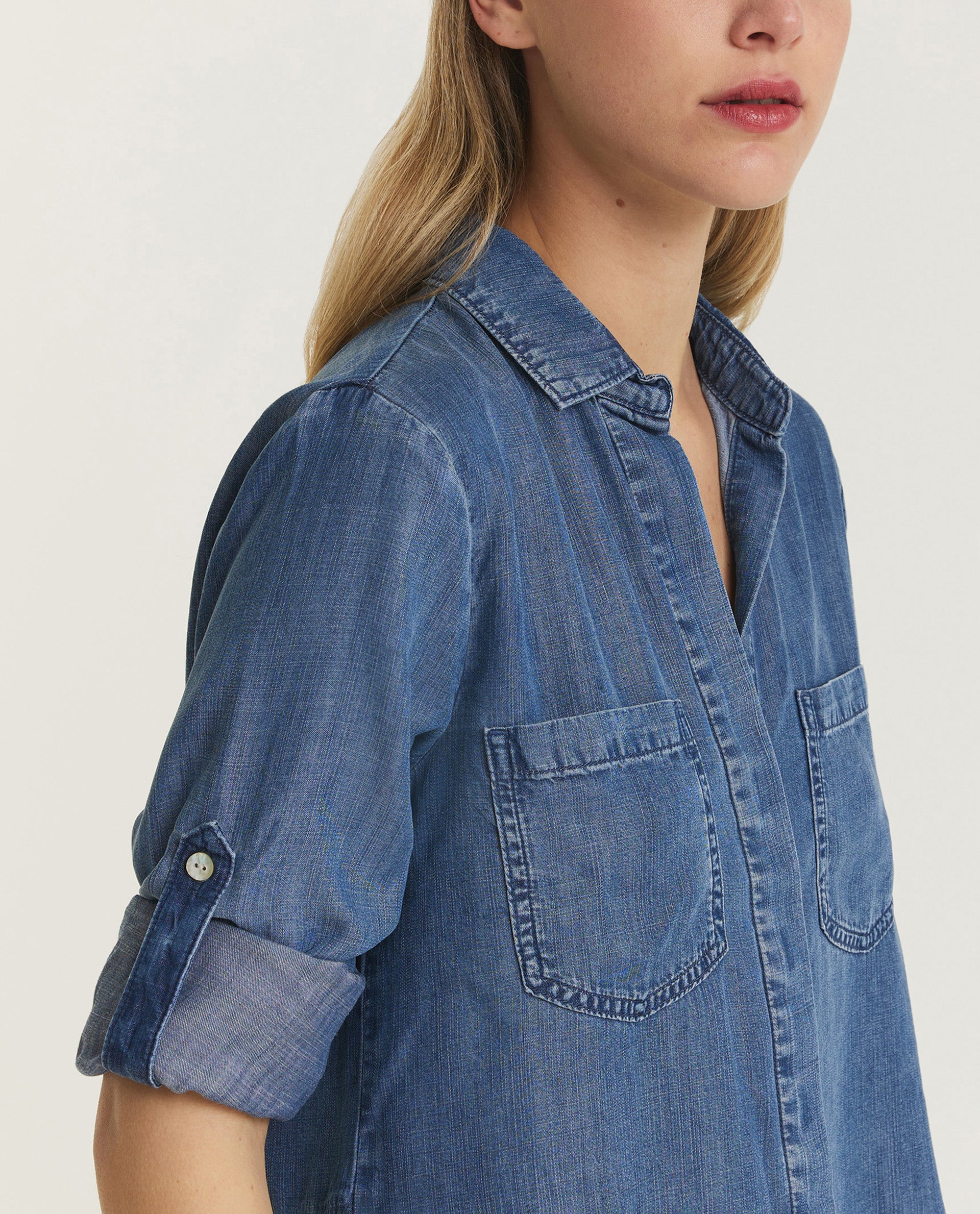 Denim Look Shirt - Blauw