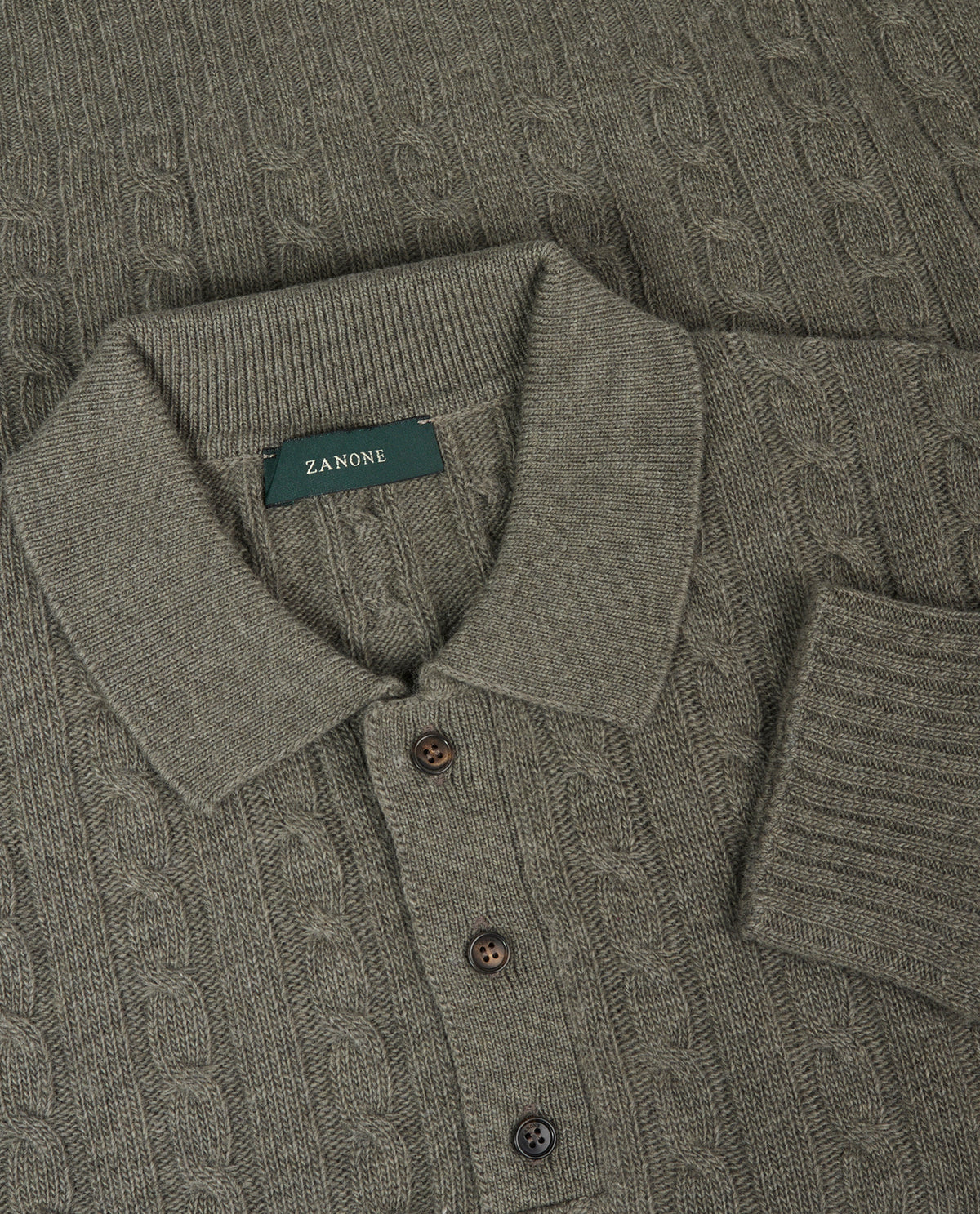 Lange mouw kabelpolo - Groen