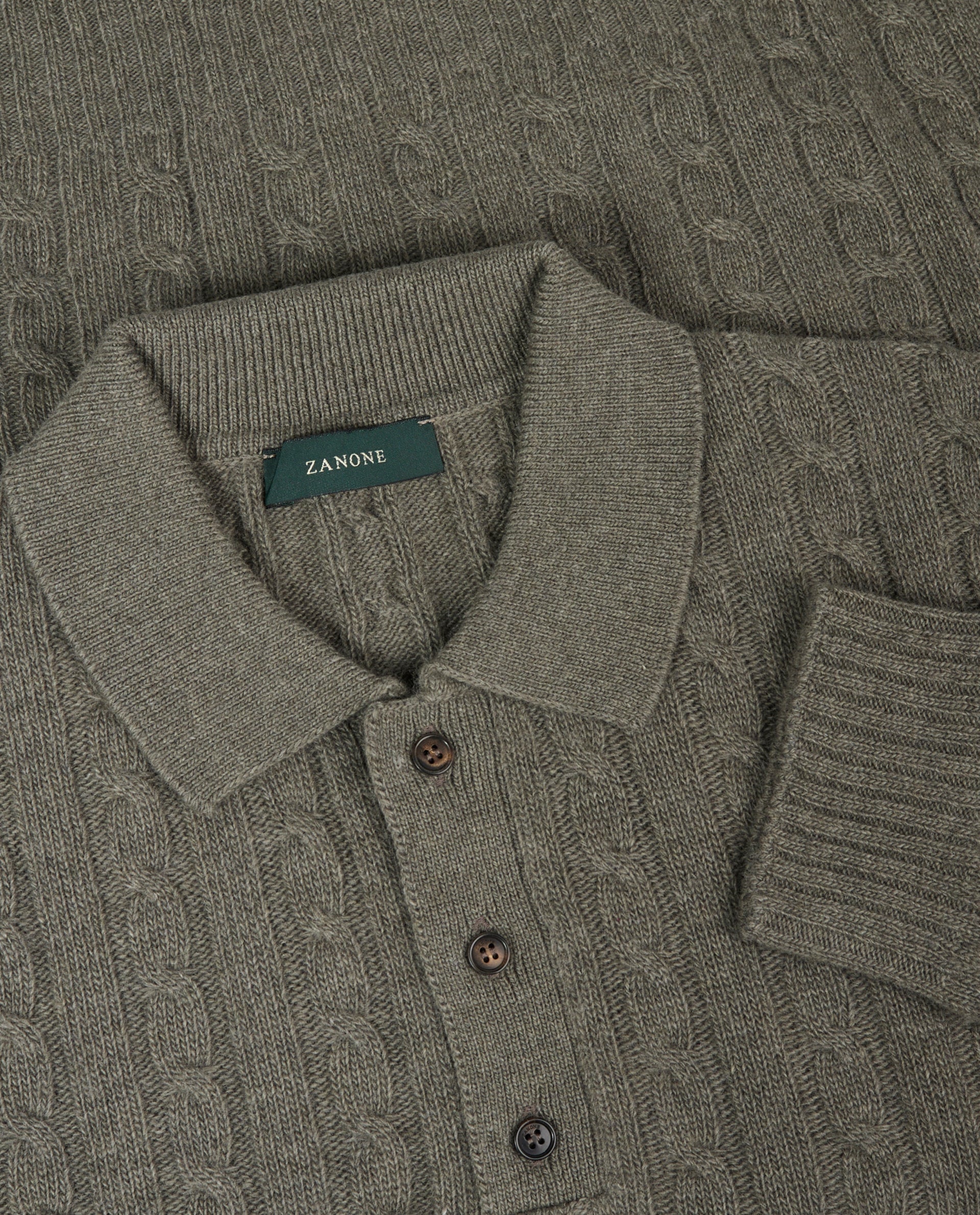 Lange mouw kabelpolo - Groen