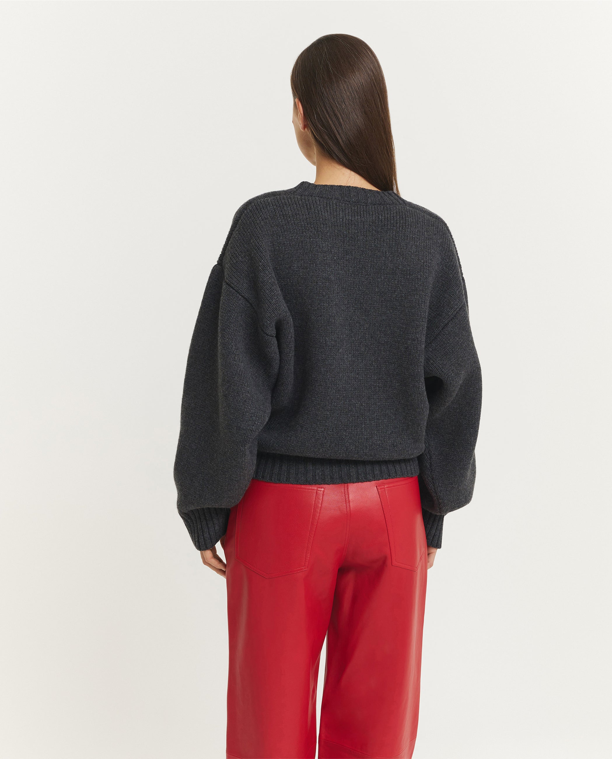 Sculptural Compact V-Neck