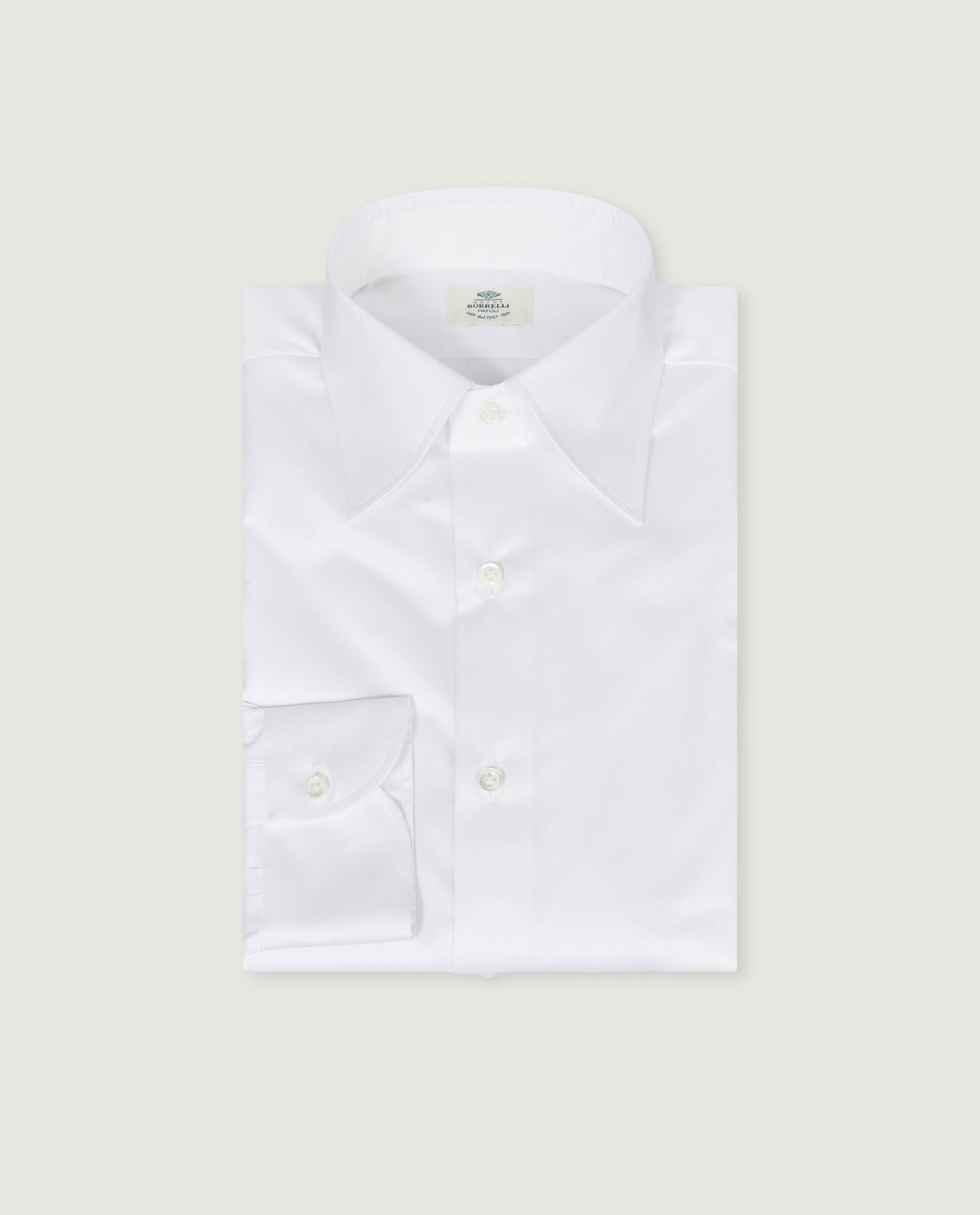 Point Collar Twill Cotton Shirt