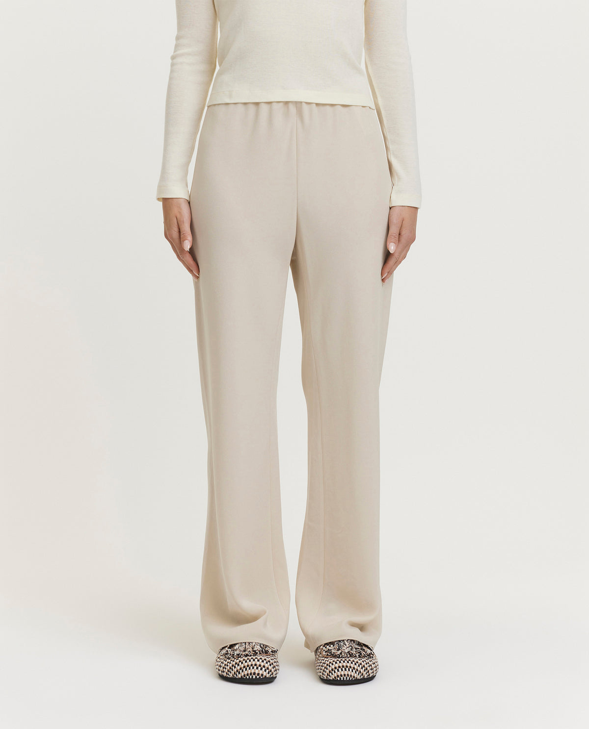 Soepele Wijde Broek - Ecru