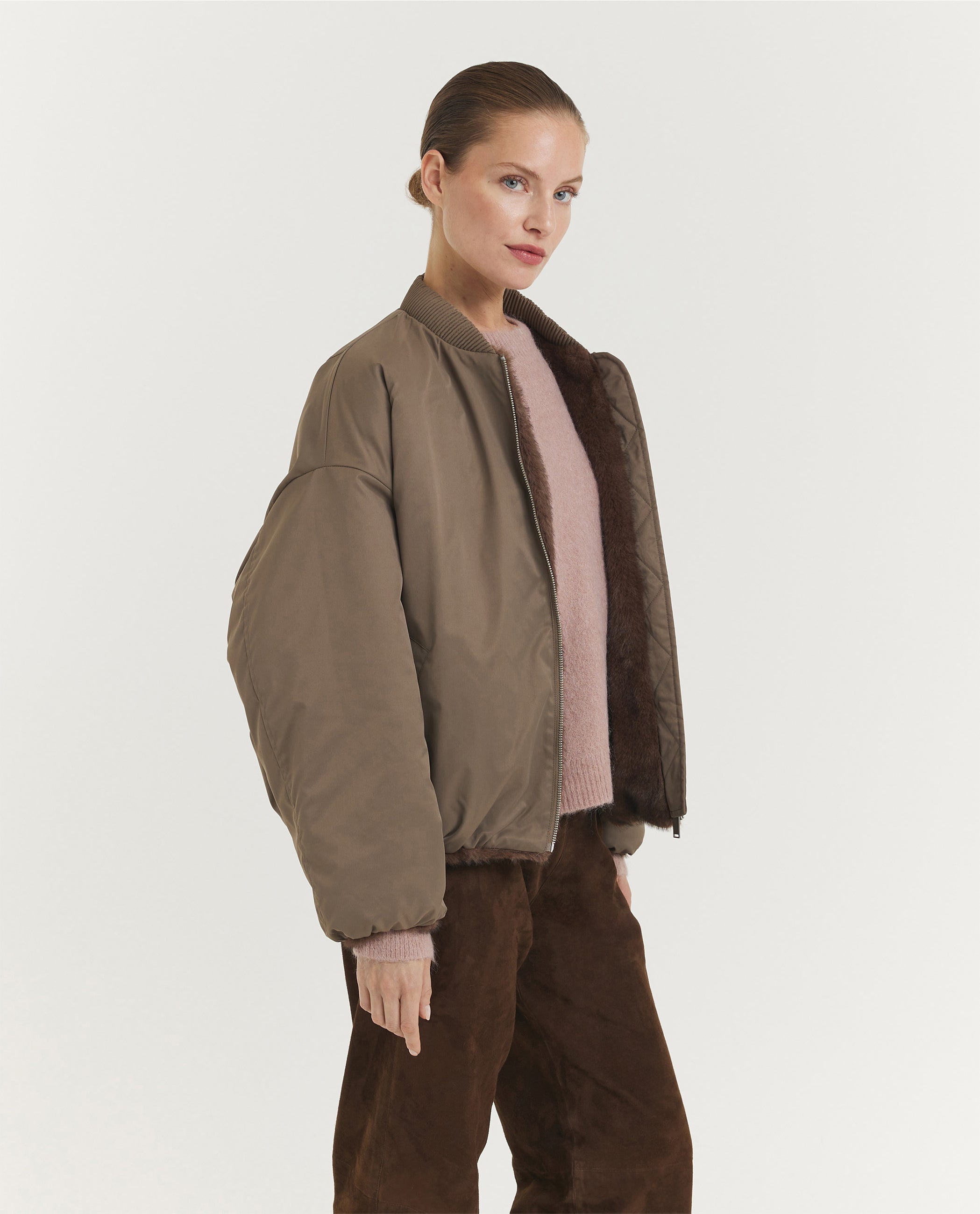 Pearl Omkeerbaar Bomber Jack - Bruin