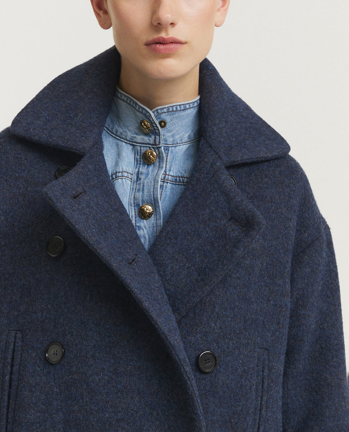 Alpaca Wol Overjas - Blauw