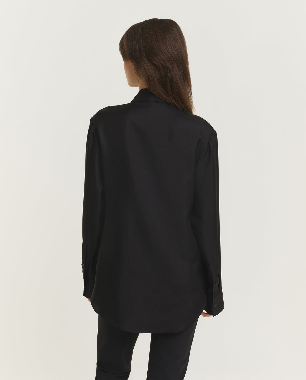 Hammered Zijden Shirt - Zwart