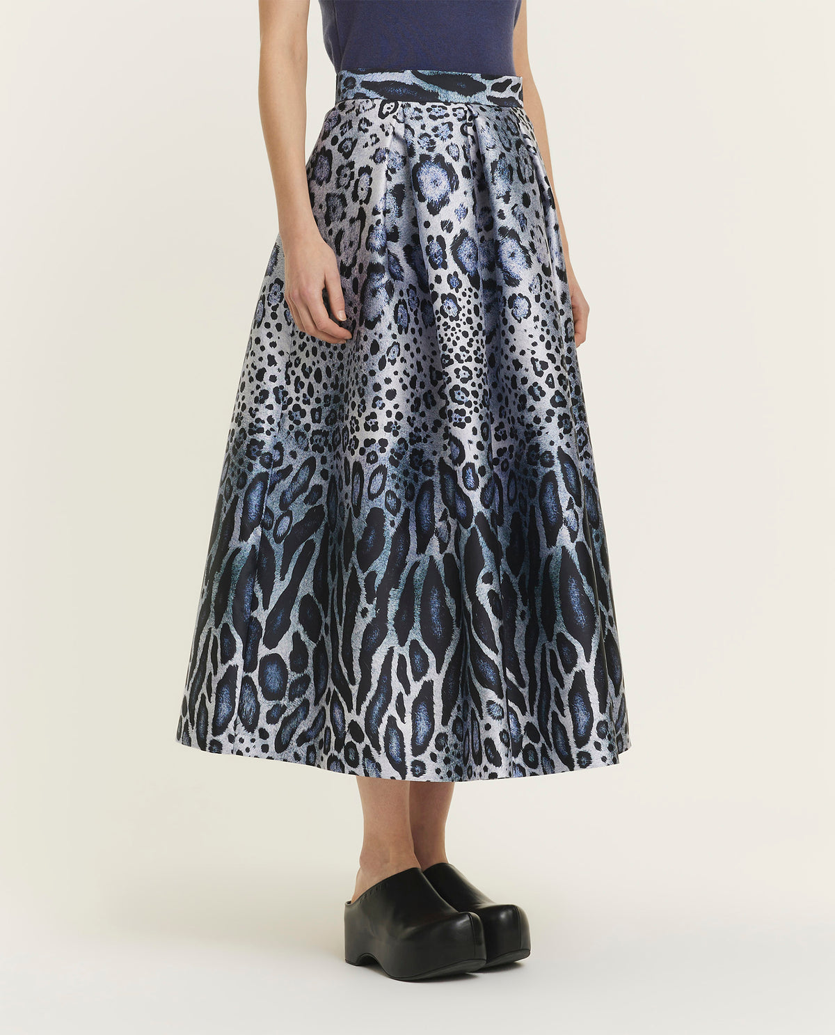 Volumineuze Midi Rok - Blauw