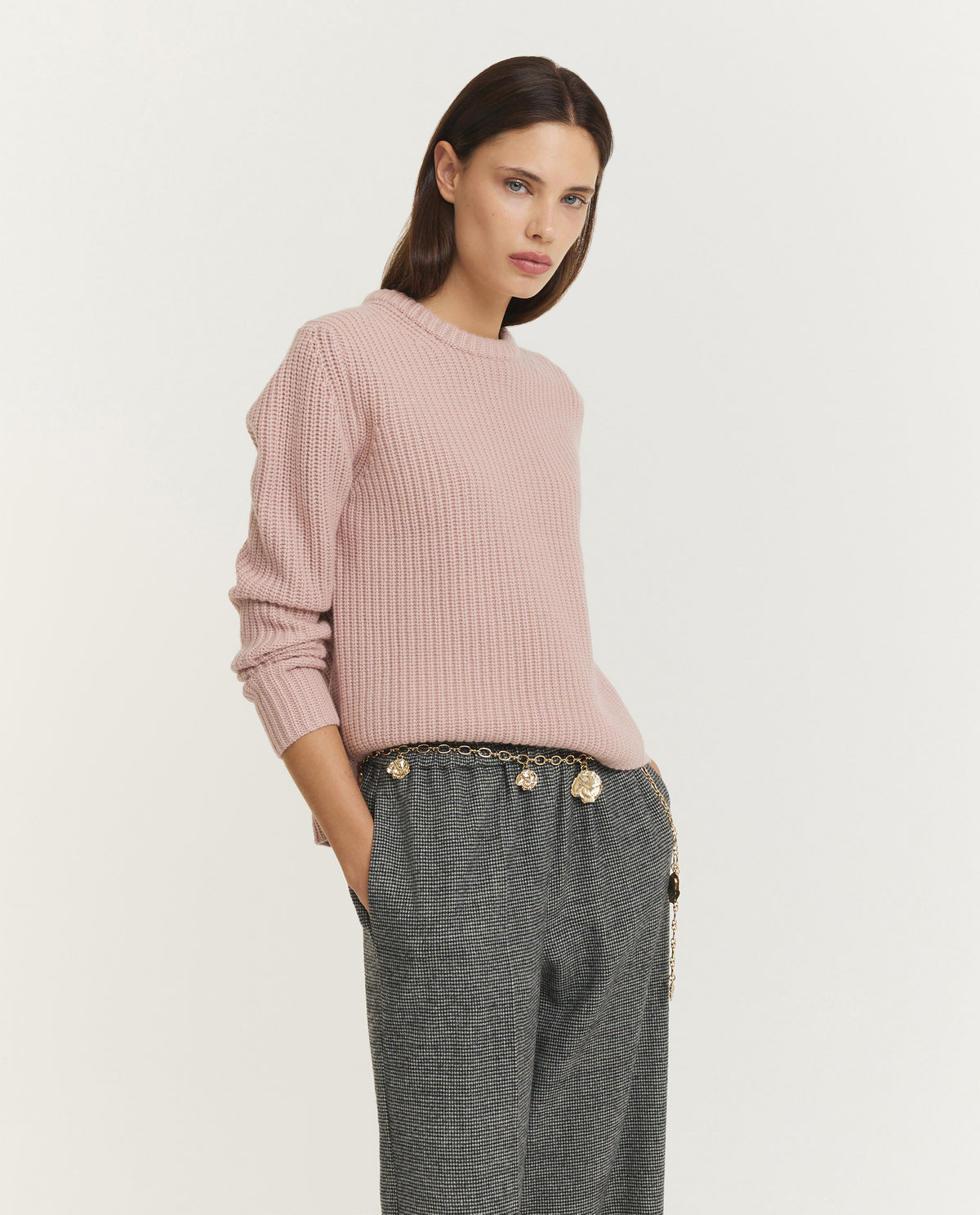 Wool Cashmere Rib Sweater