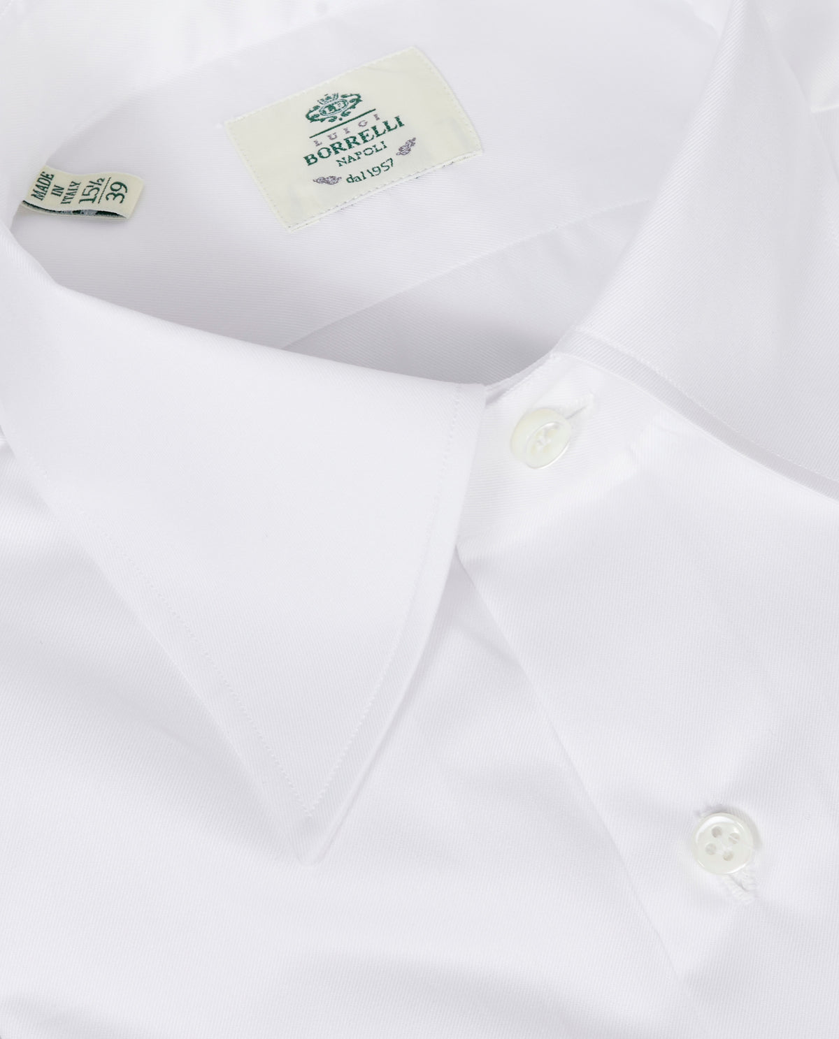 Point Collar Twill Cotton Shirt