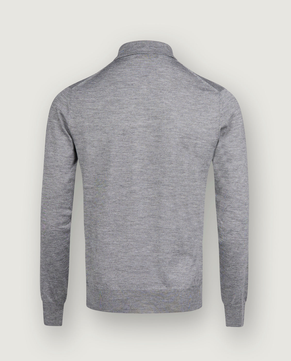 Cashmere Zijden Poloshirt - Lichtgrijs