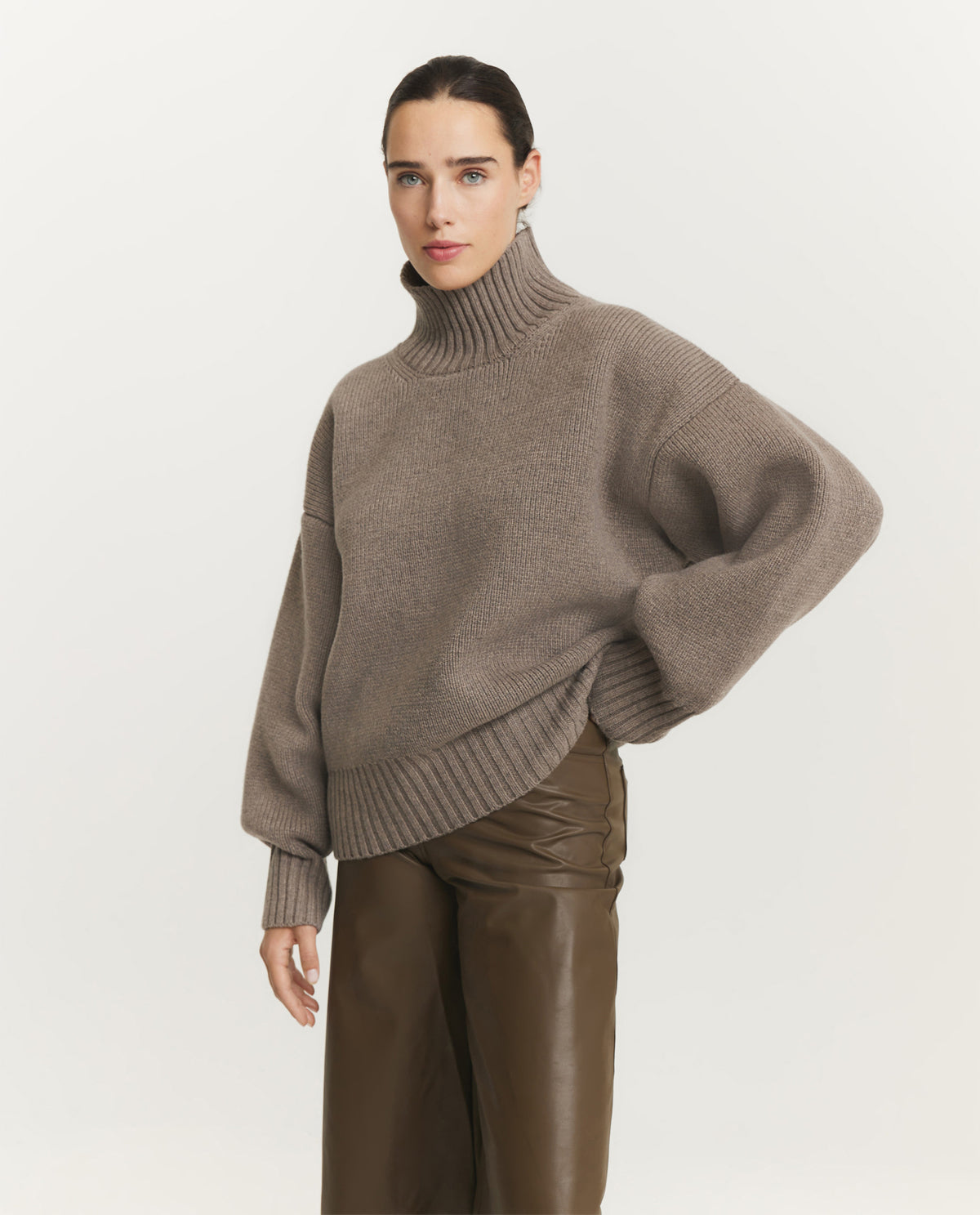 Sculptural Compact Turtleneck