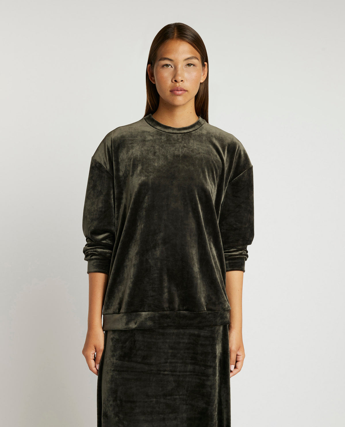 Velvet Crew Neck Sweater