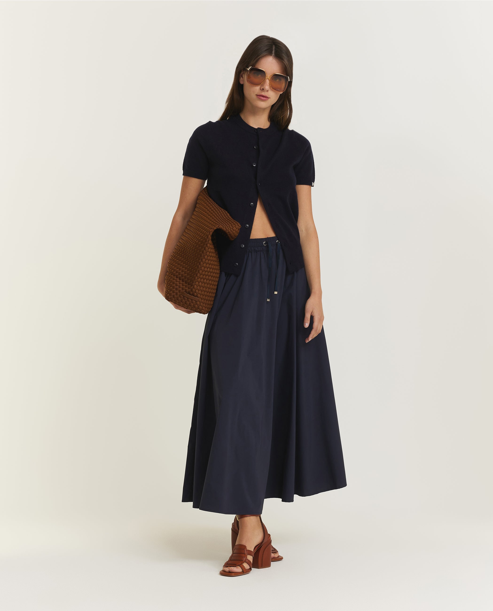 Midi Rok Donkerblauw – Pauw - Main Image