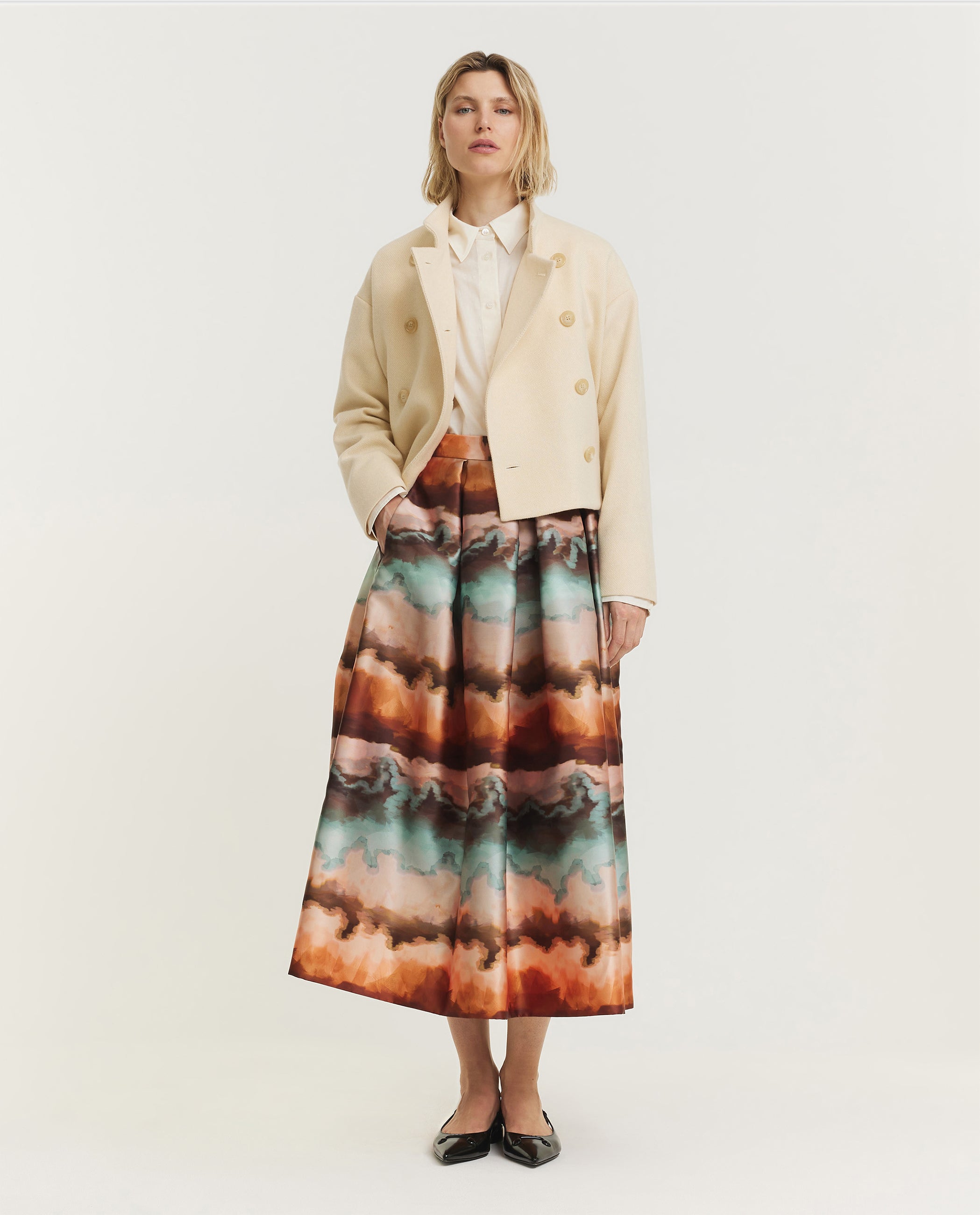 Wol Cashmere Peacoat - Ecru