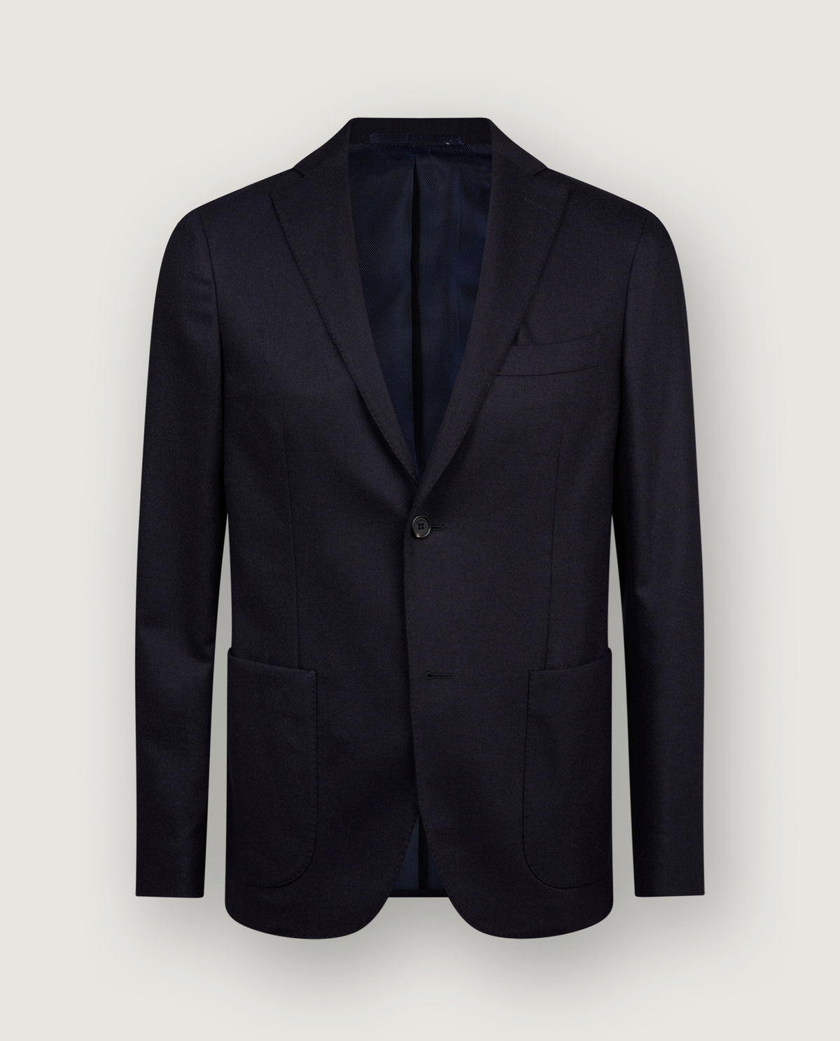 Wol Cashmere Flannel Jasje - Donkerblauw