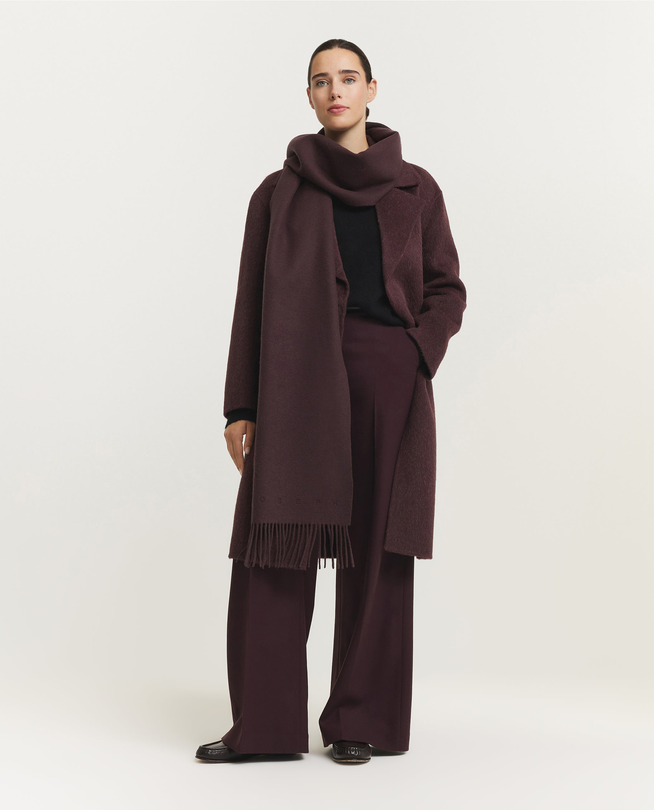 Brushed Double Face Yves Coat - Paars