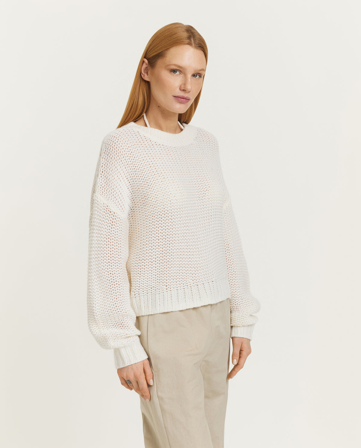 Wol-cashmere trui - Ecru