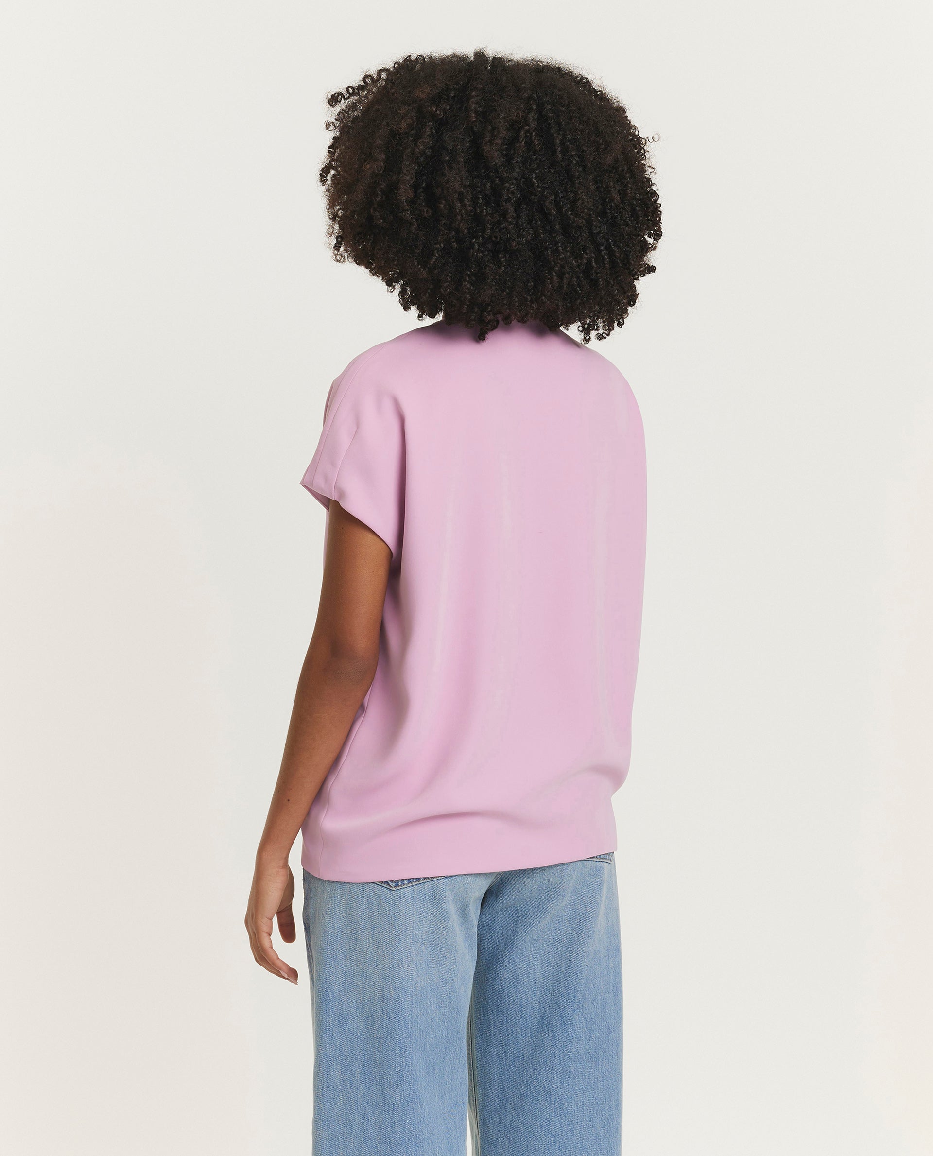 Top met v-hals - Roze