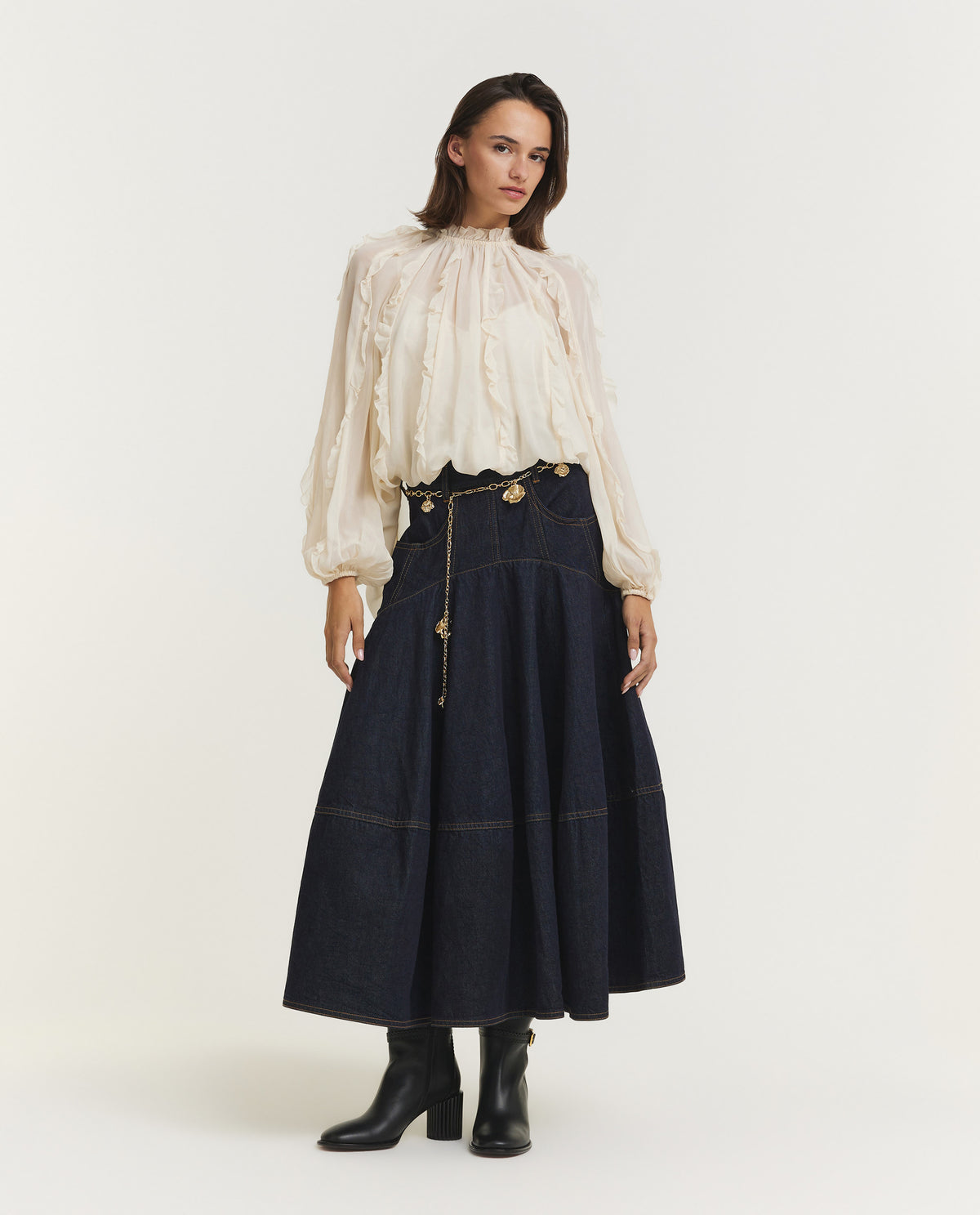 Frill Billow Blouse - Ecru