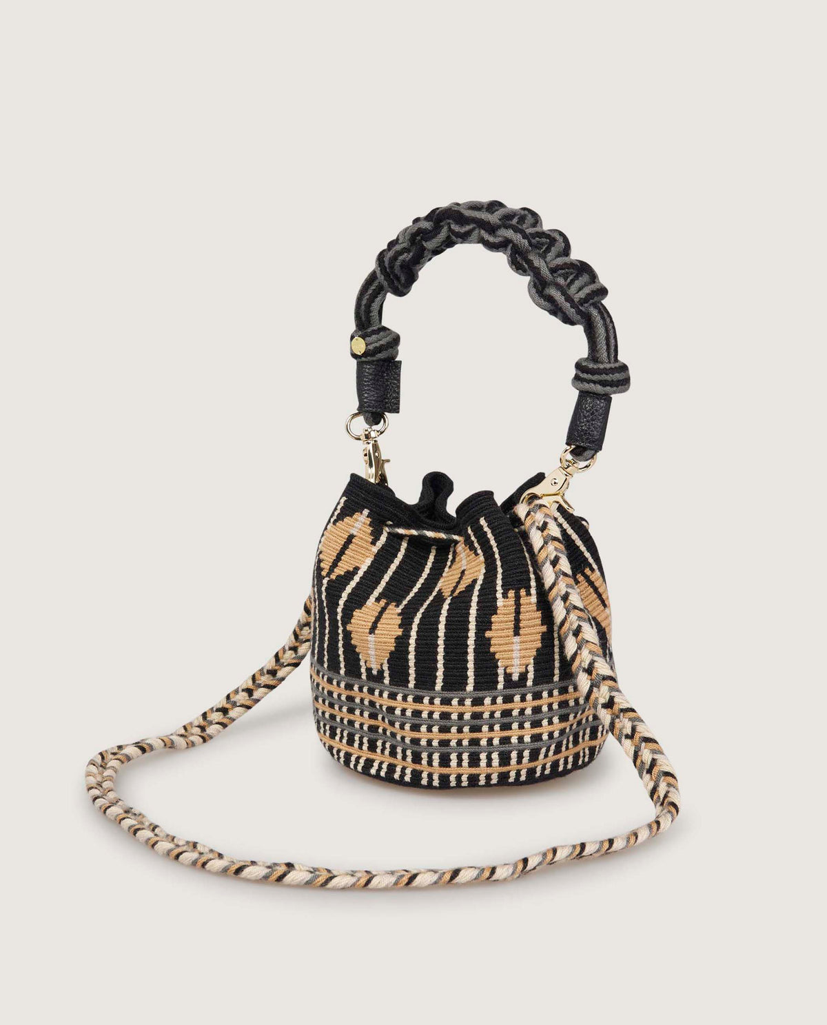 Macramé Crossbody Tas - Donkergrijs