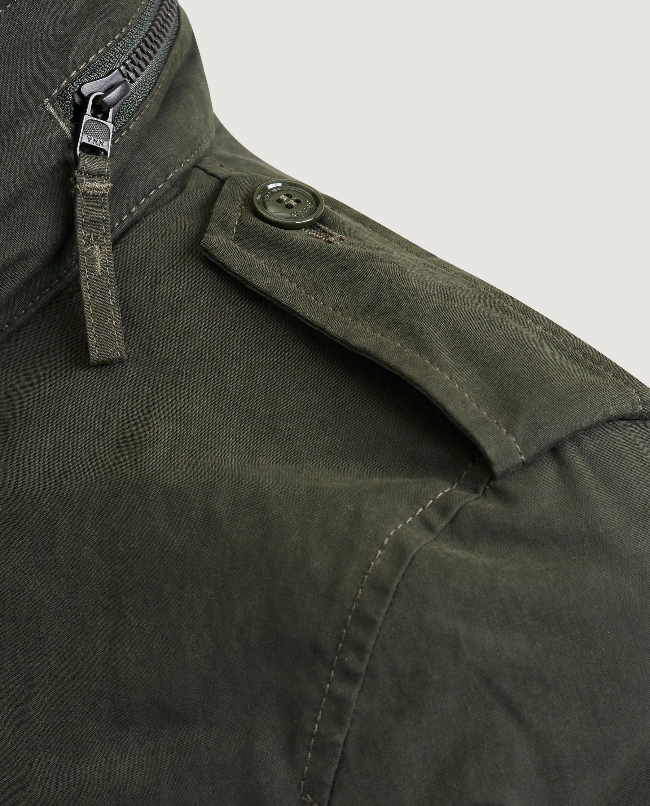 Katoen Mix Field Jacket - Groen