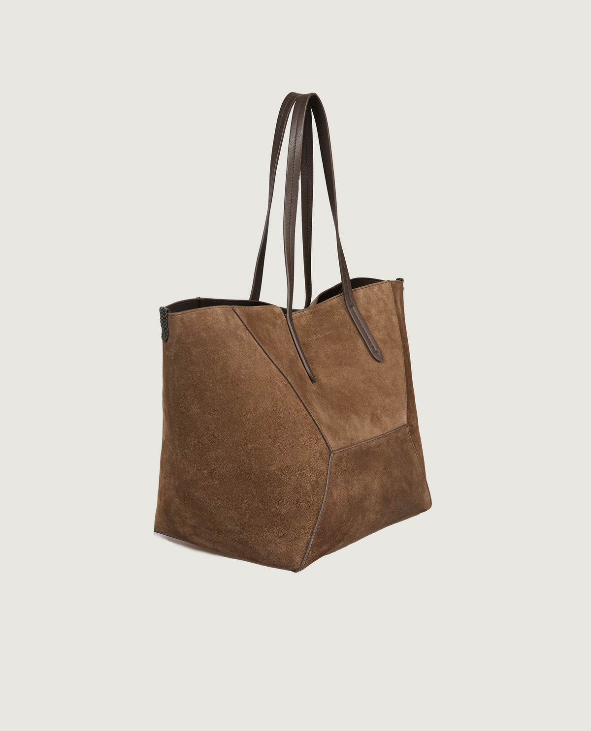 Suède shopper - Bruin