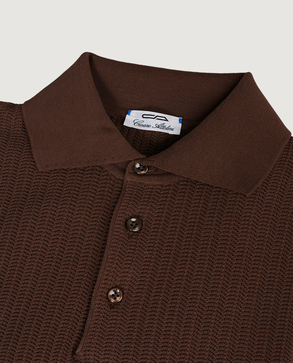 Cotton Crochet Polo Shirt