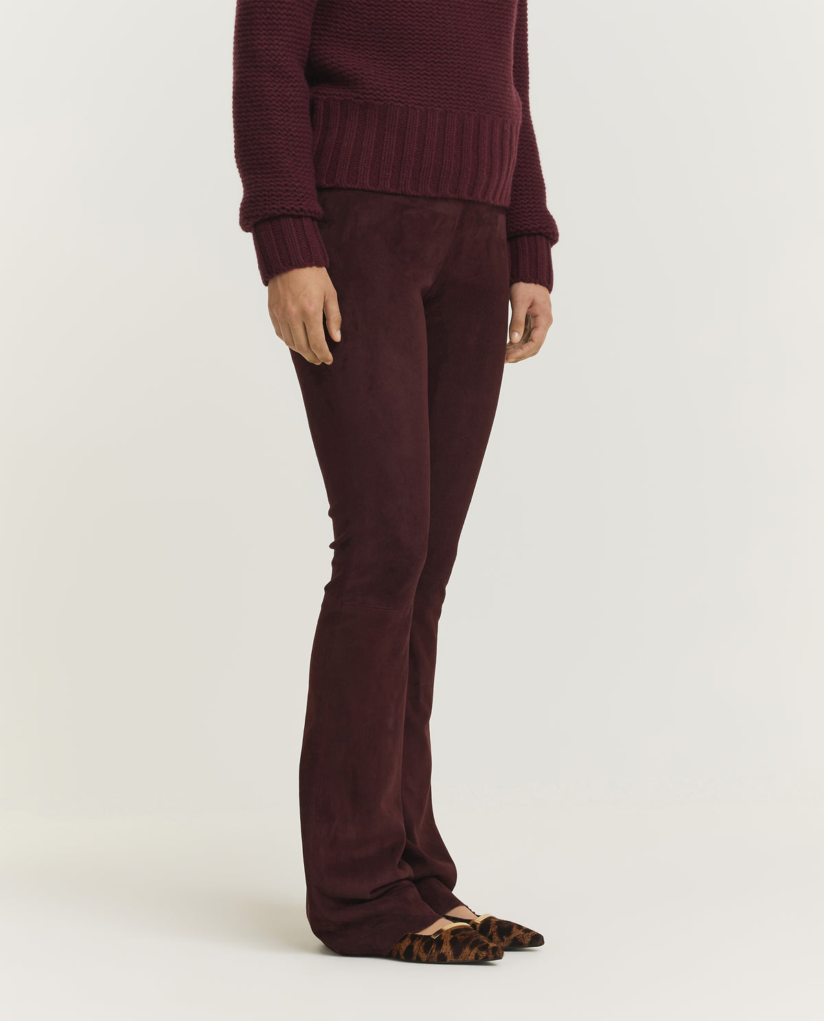 Suède Flare Broek - Paars