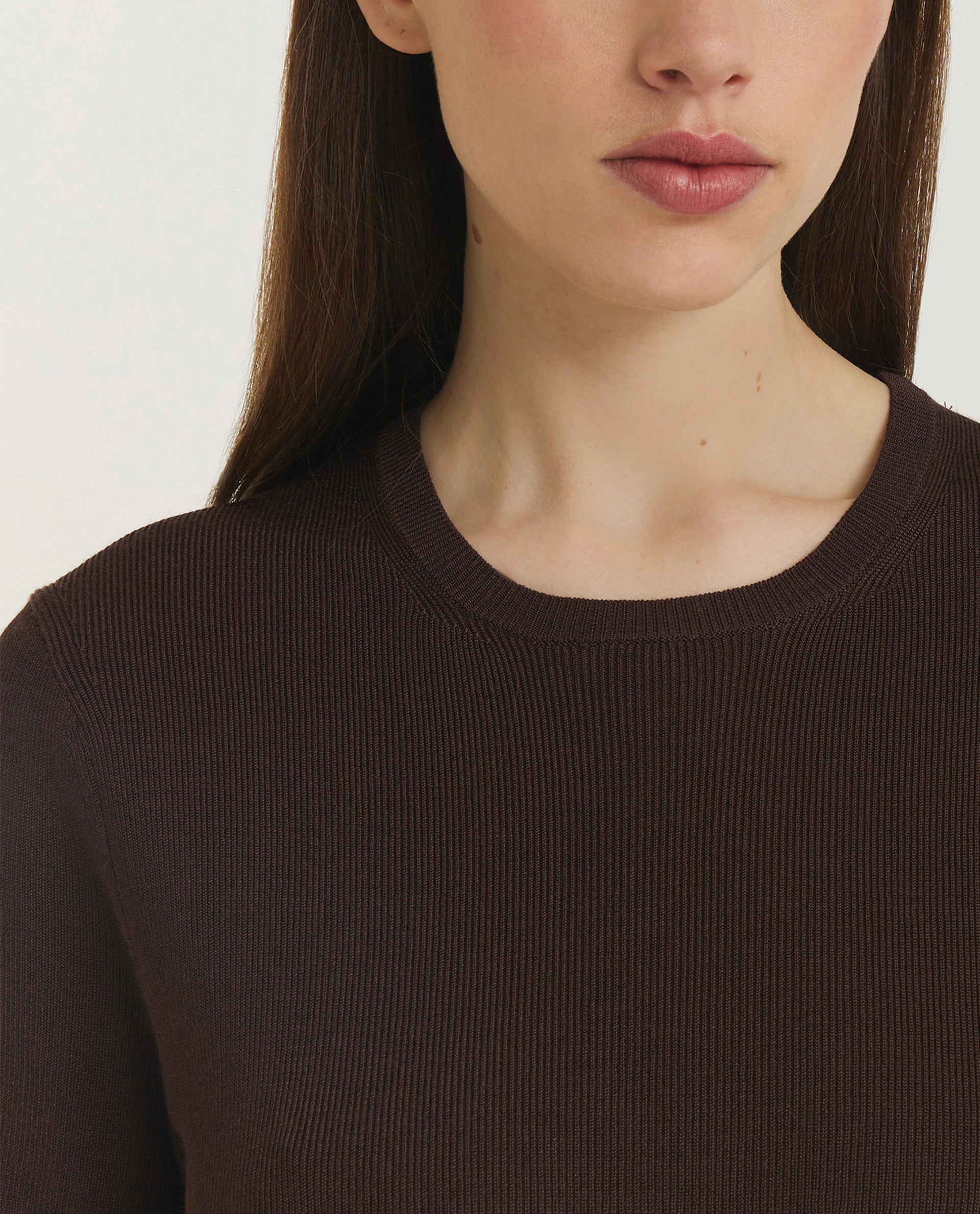 Gebreid T-Shirt - Bruin