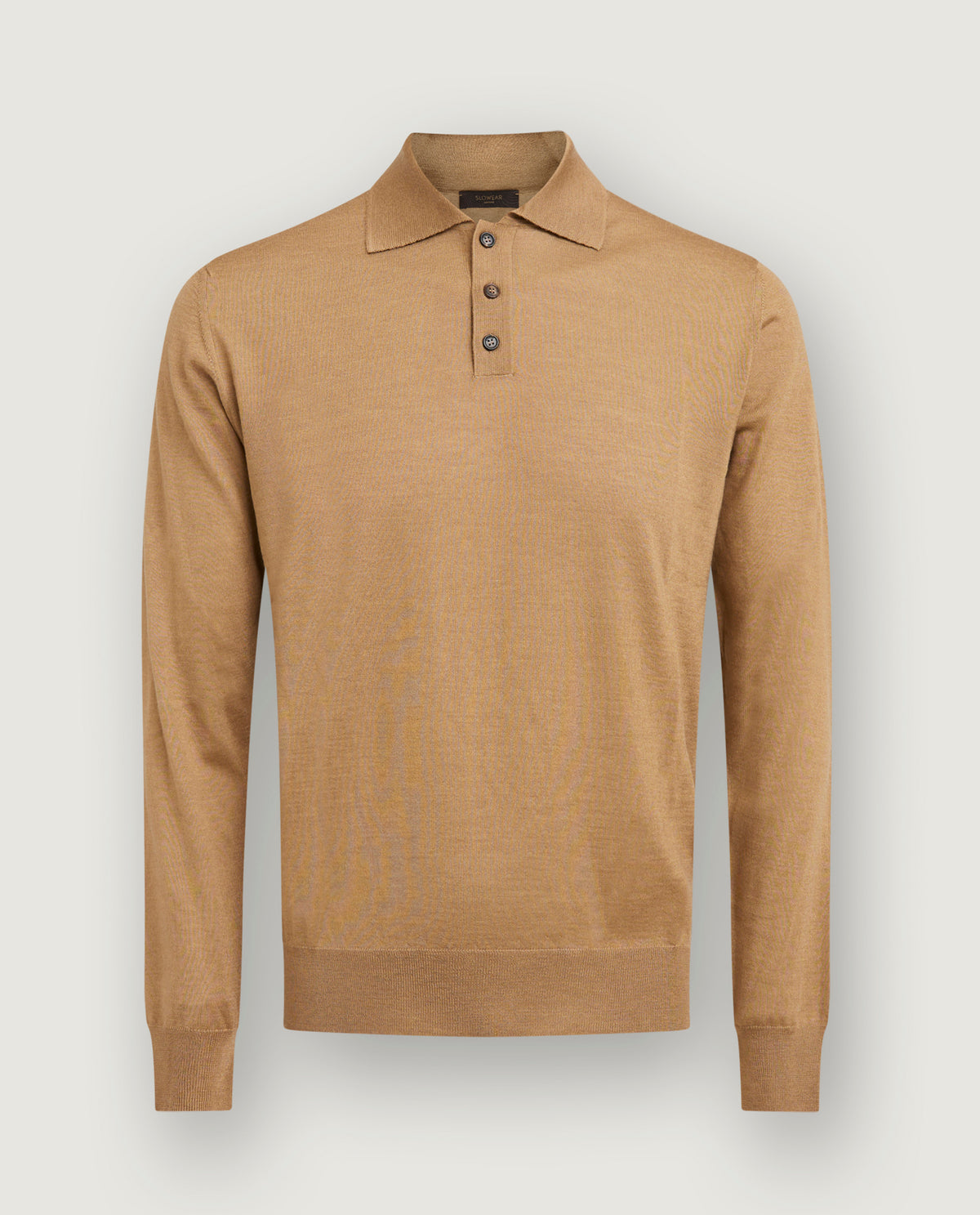Cashmere Zijden Poloshirt - Lichtbruin