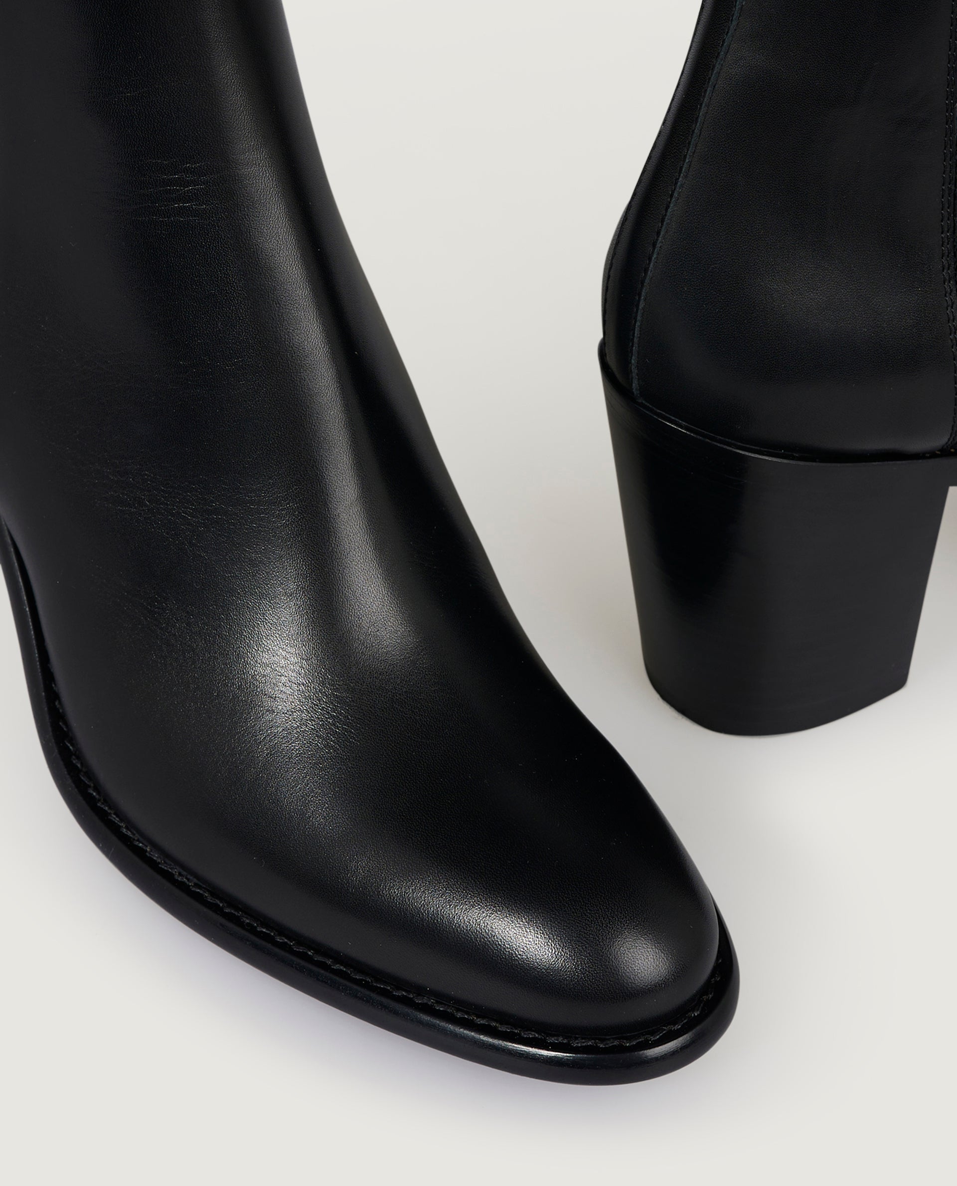 Leren enkellaarzen - Zwart