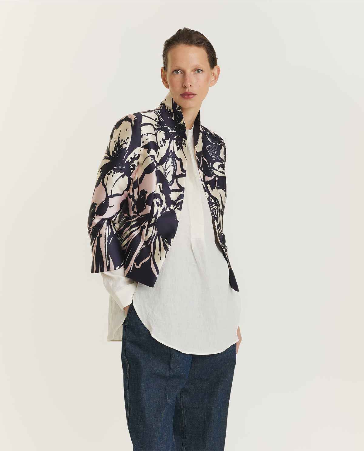 Korte Kraag Blazer - Blauw