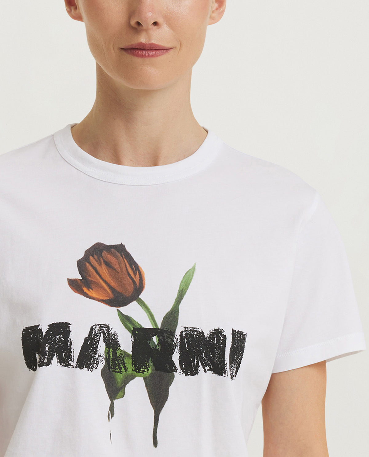 Jersey Katoenen T-Shirt - Wit