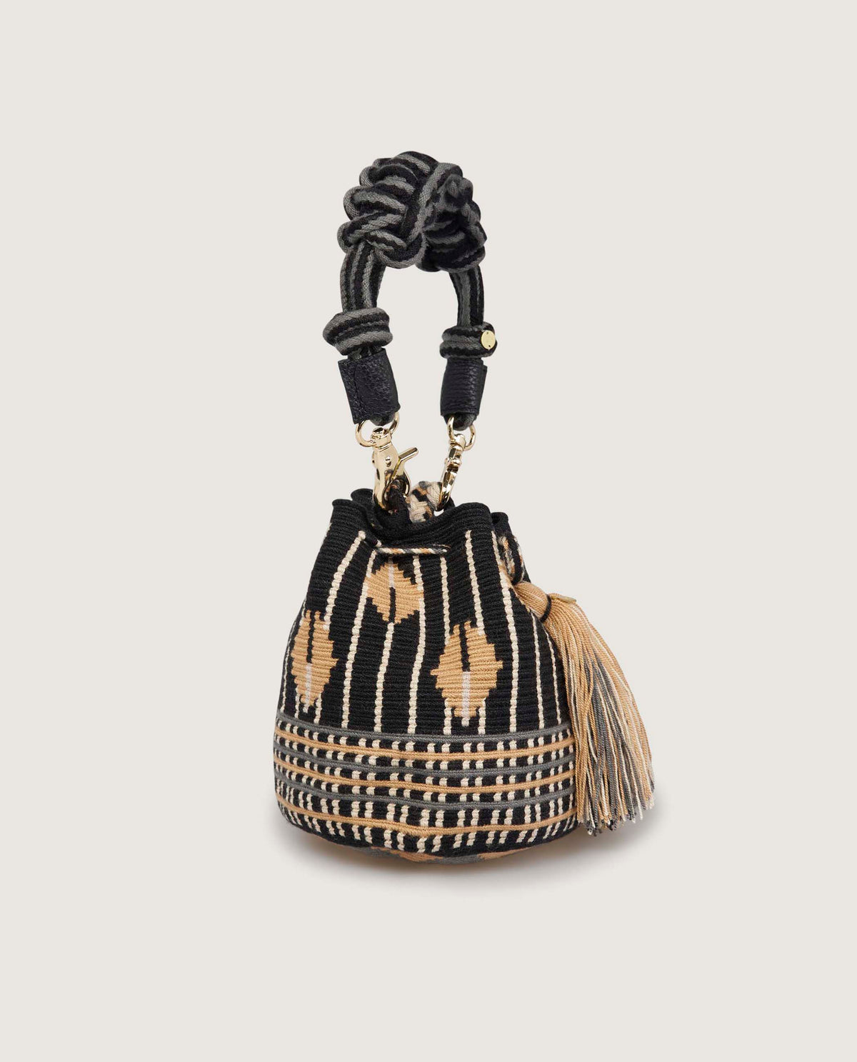 Macramé Crossbody Tas - Donkergrijs