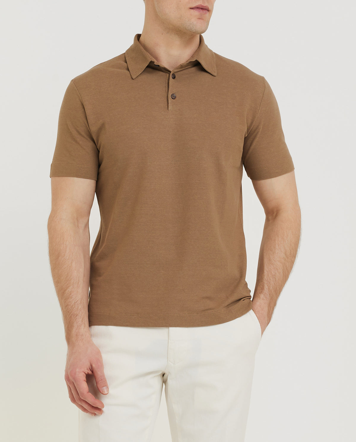 Ice Cotton Polo - Lichtbruin