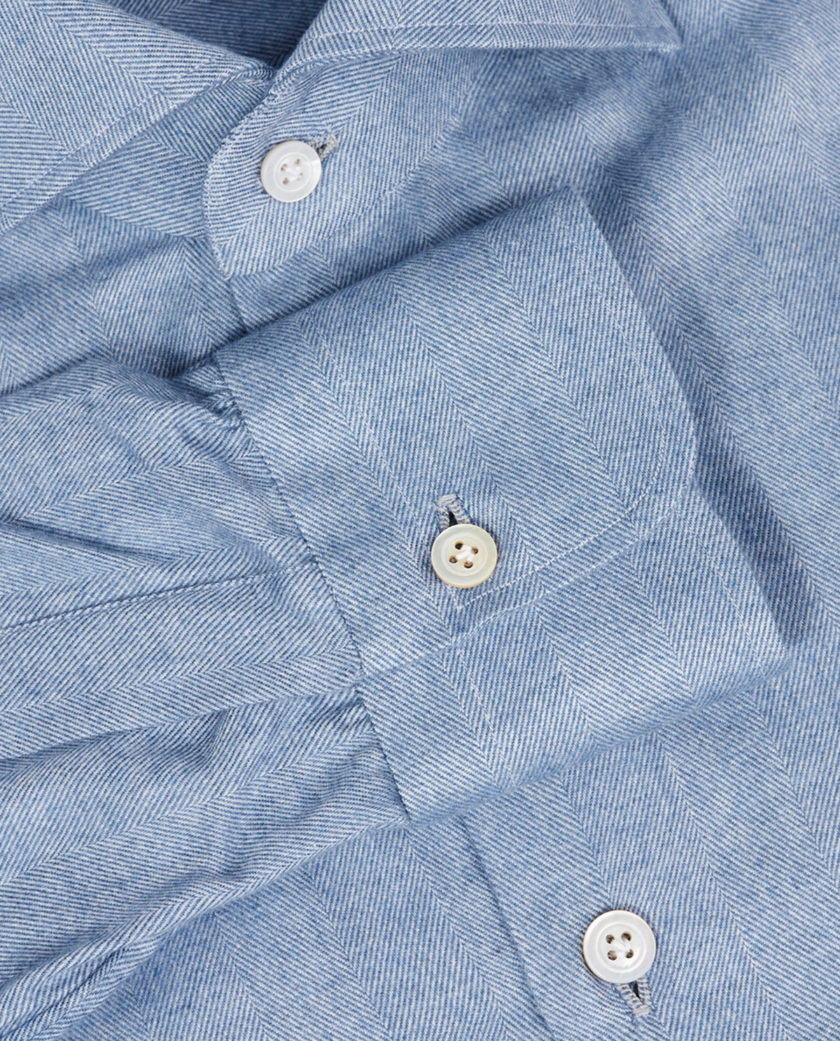 Flannel Visgraat Shirt - Lichtblauw