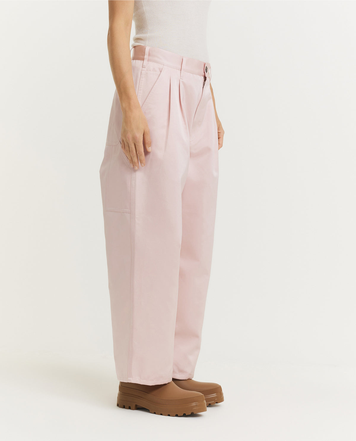 Geplooide Worker Broek - Roze