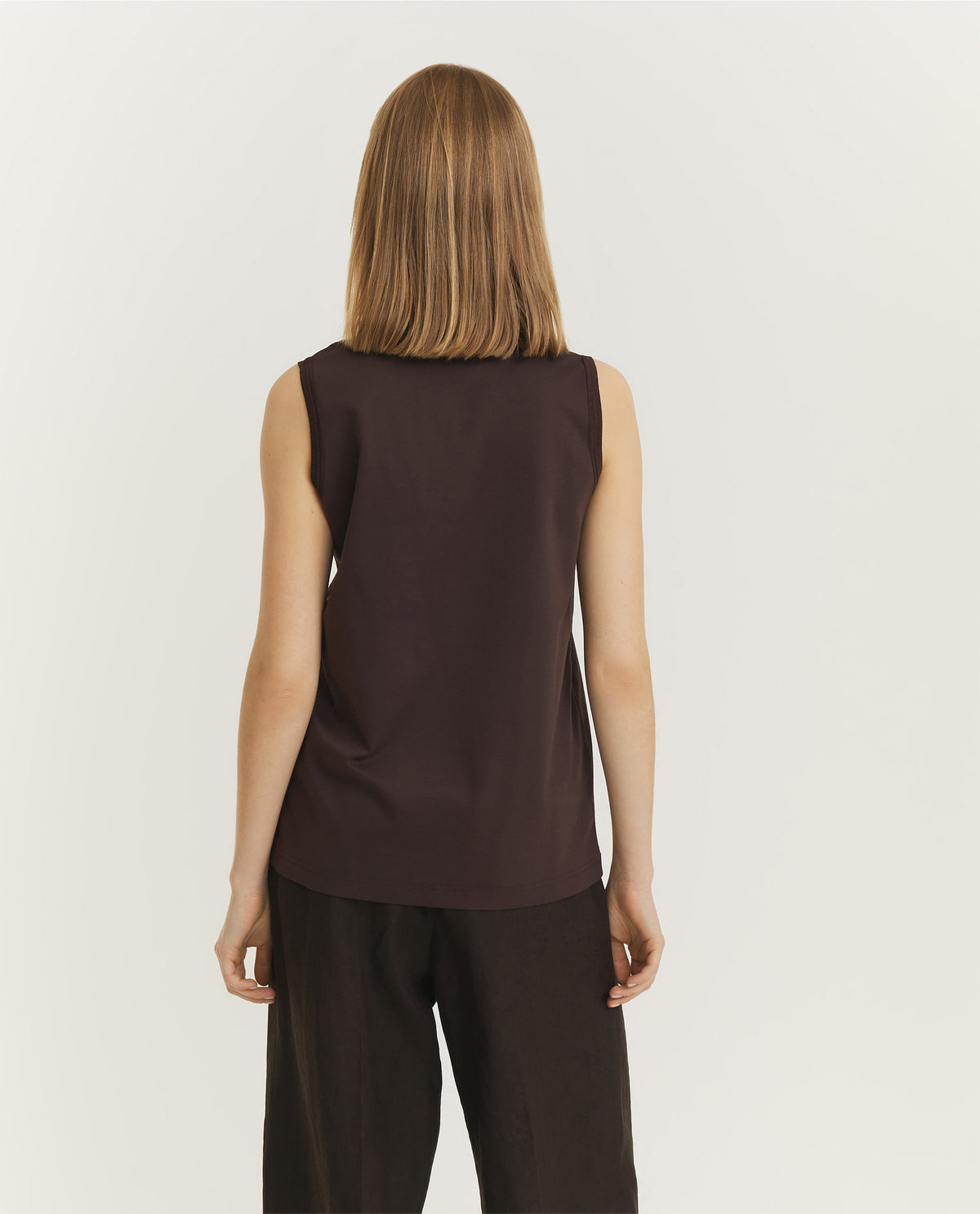 Comfort Katoenen Tank Top - Bruin