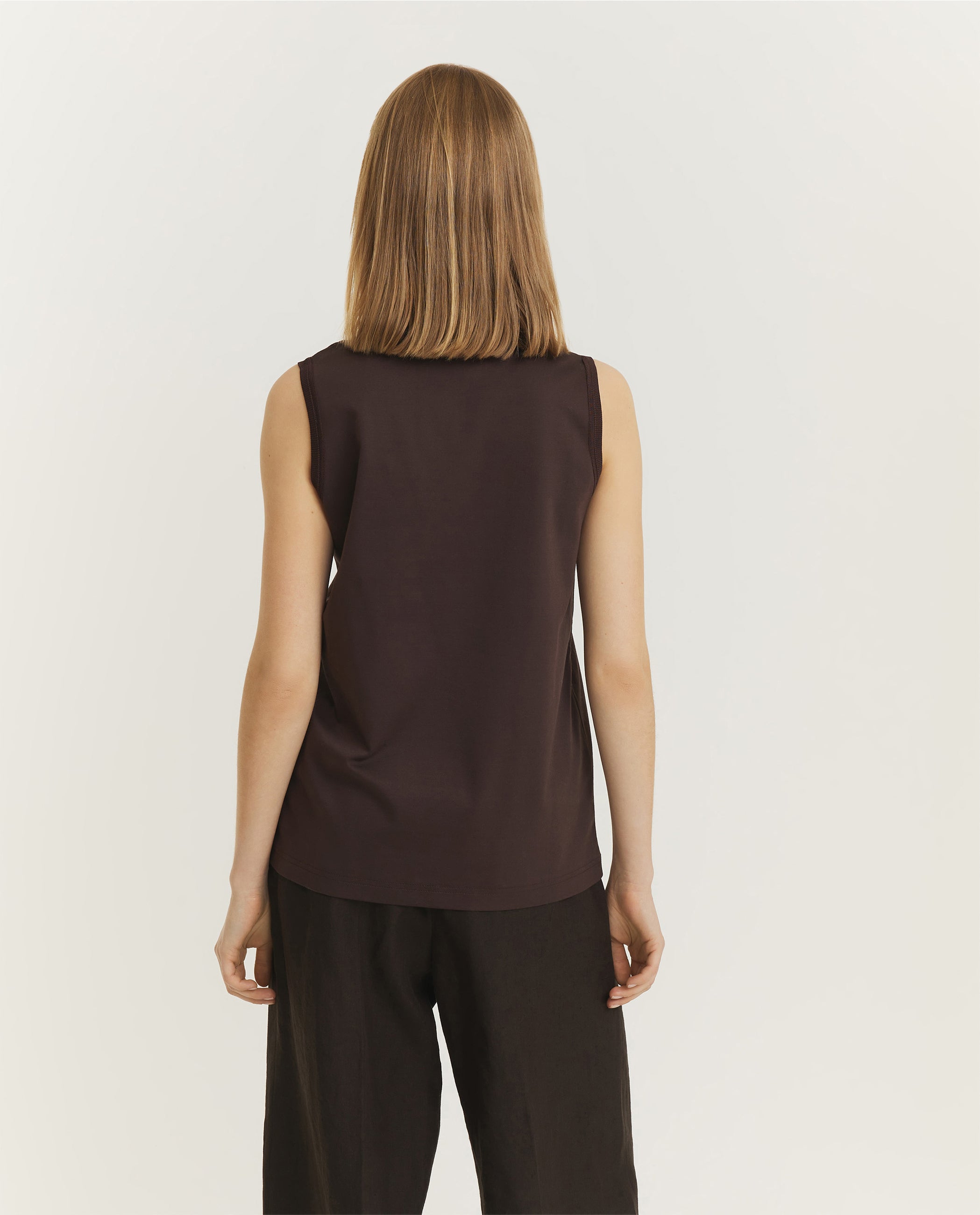 Comfort Katoenen Tank Top - Bruin