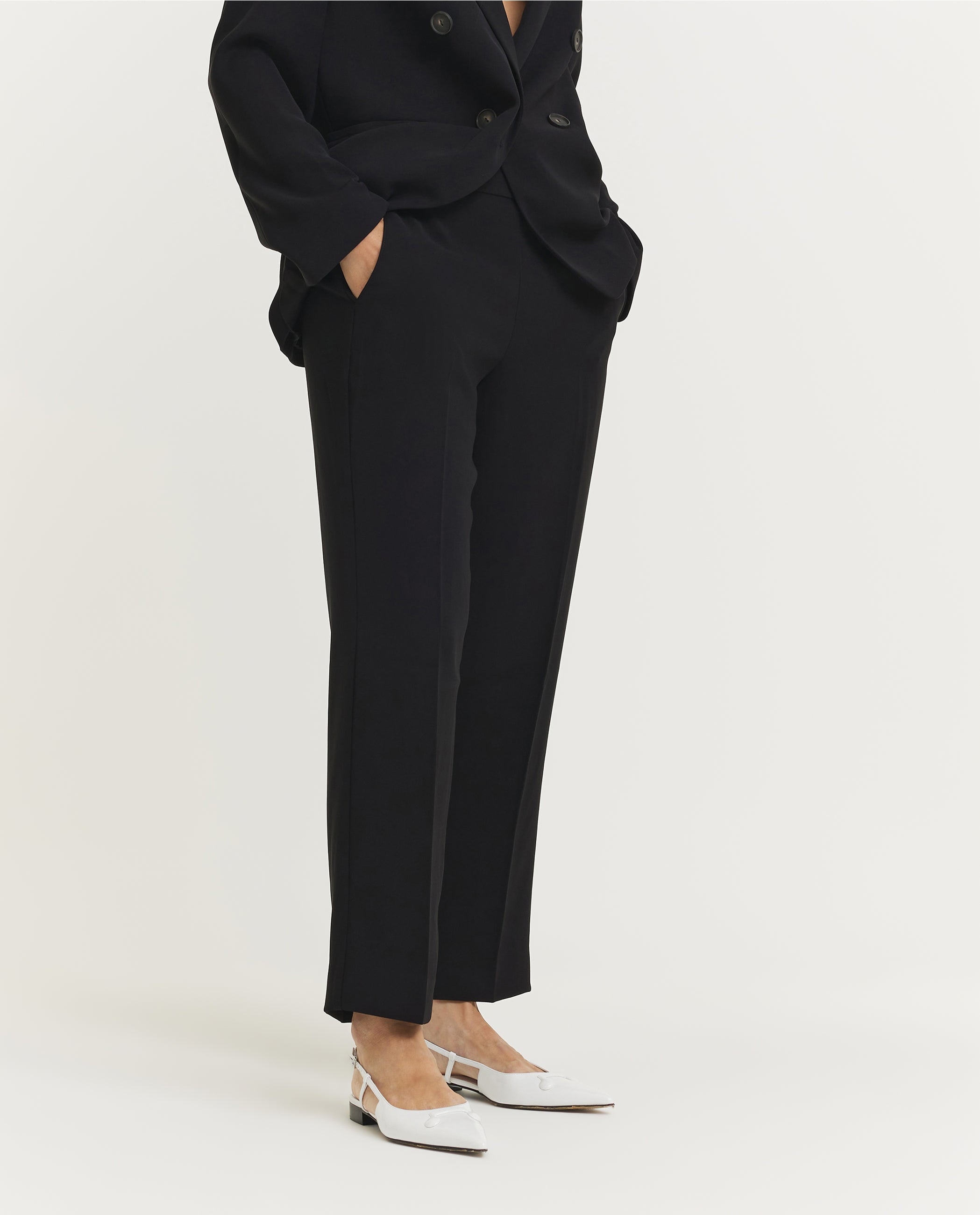 Mid-Rise Tapered Pantalon - Zwart