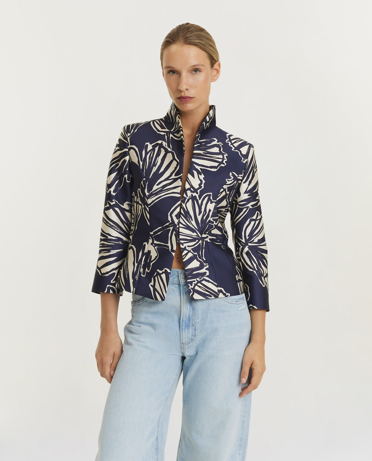 Korte Kraag Blazer - Donkerblauw